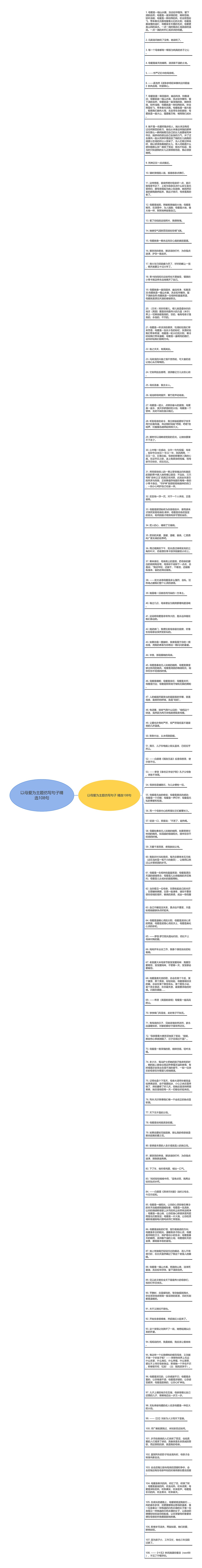 以母爱为主题仿写句子精选108句思维导图