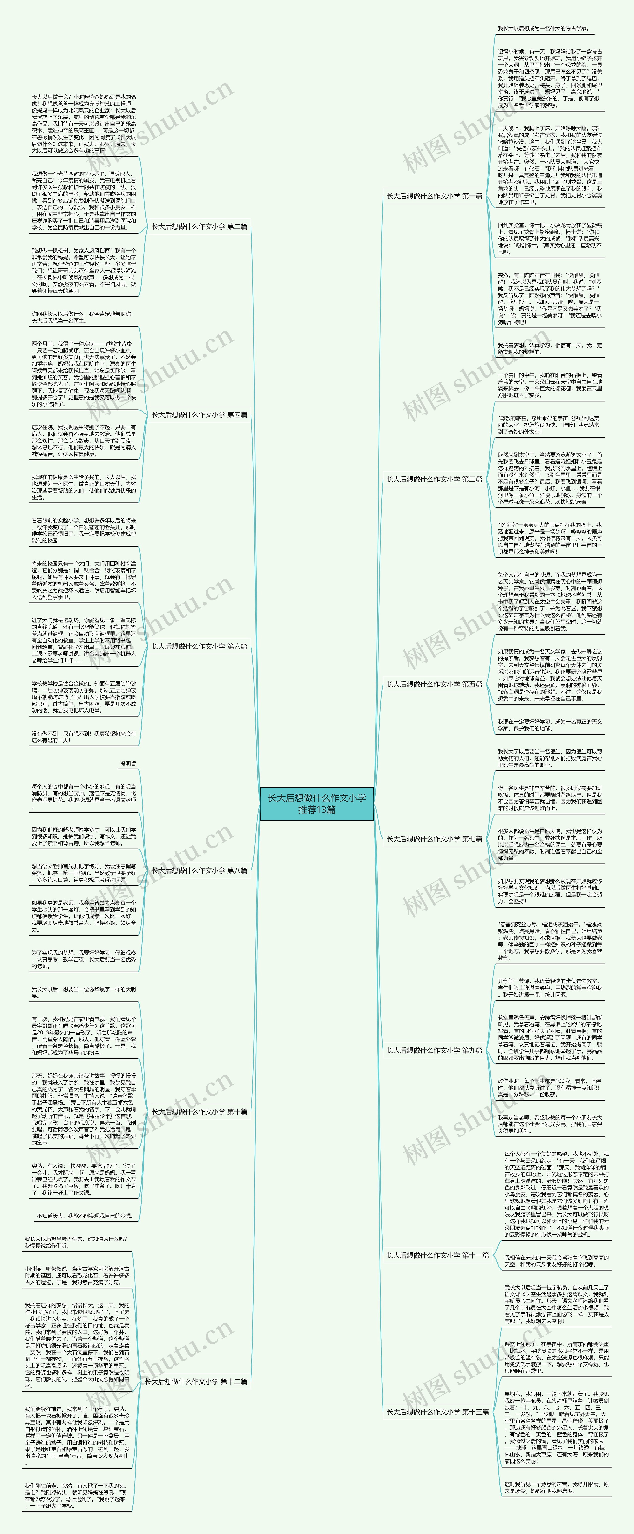 长大后想做什么作文小学推荐13篇思维导图