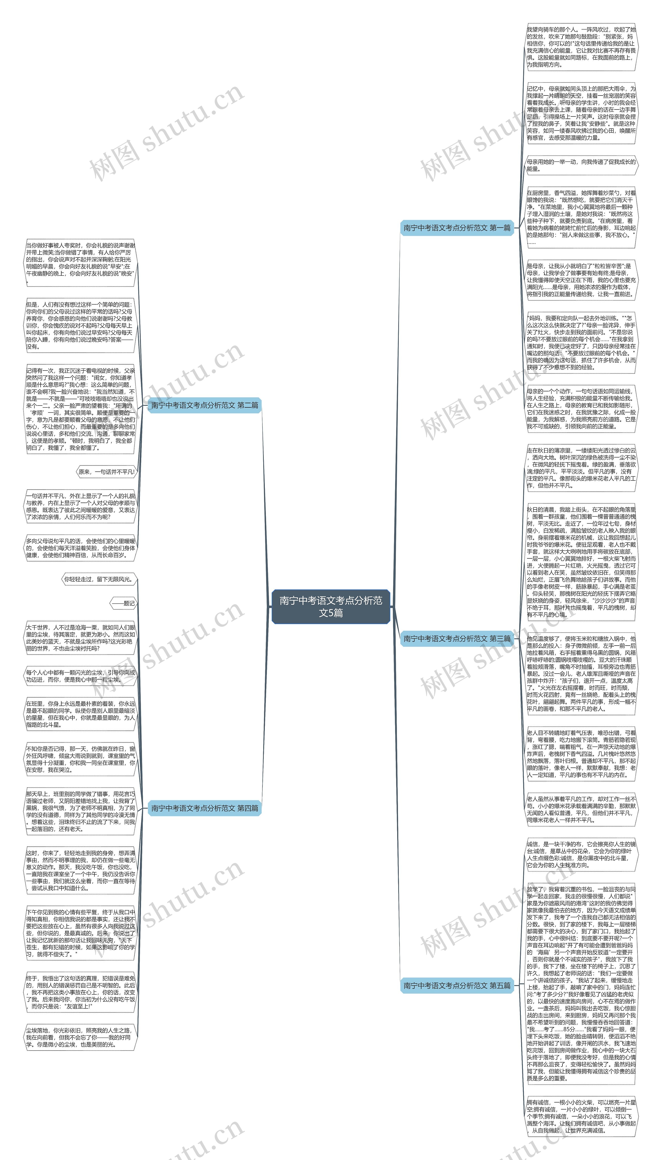 南宁中考语文考点分析范文5篇思维导图