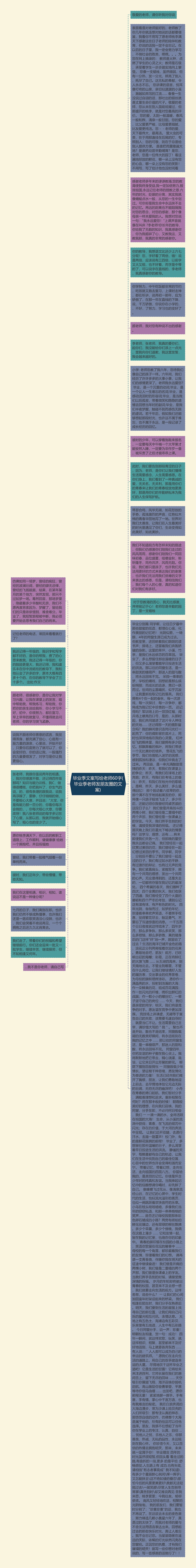 毕业季文案写给老师60字(毕业季老师发朋友圈的文案)