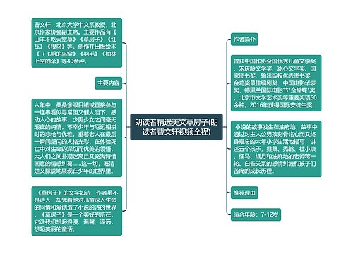 朗读者精选美文草房子(朗读者曹文轩视频全程)