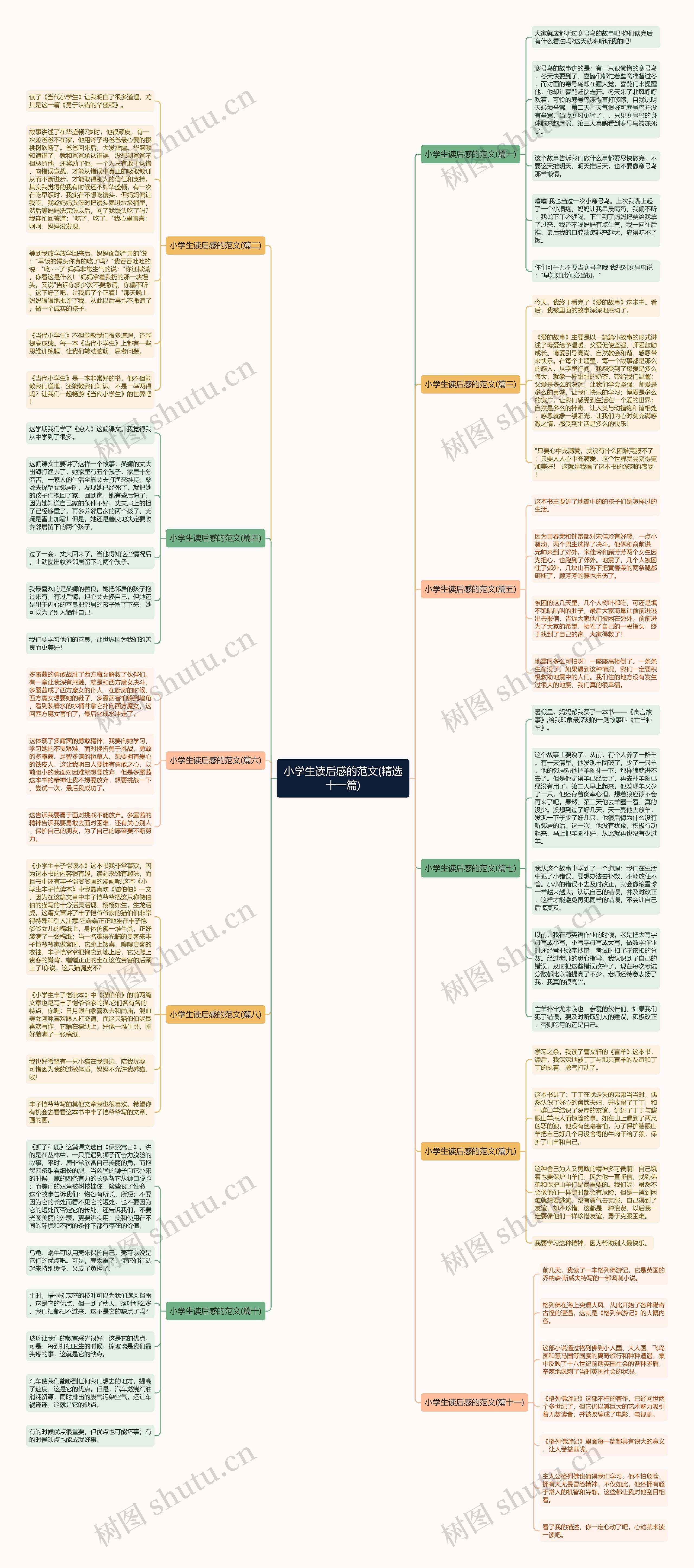 小学生读后感的范文(精选十一篇)思维导图