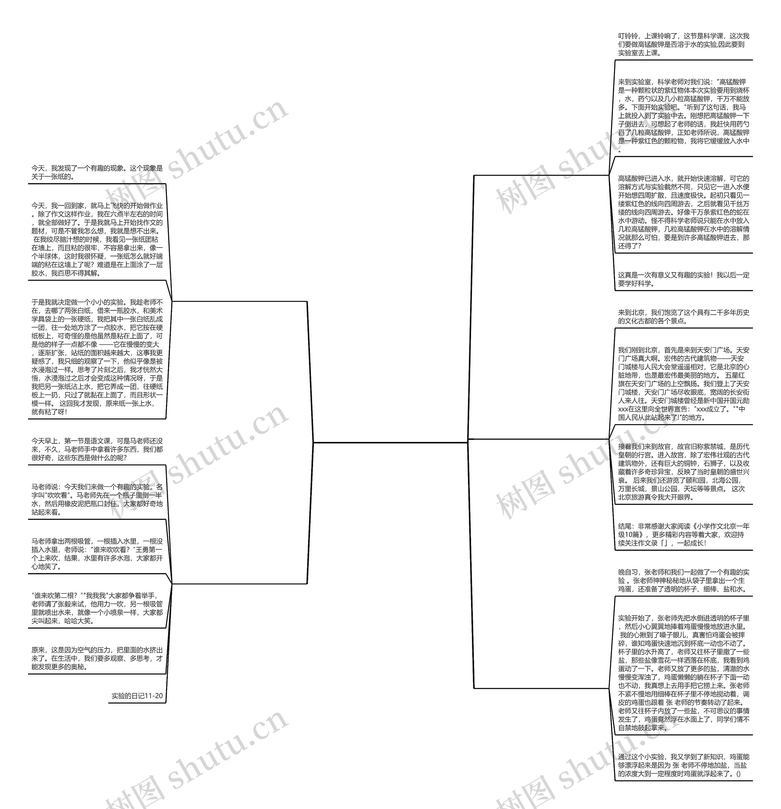 实验一小北京小学生作文推荐5篇思维导图