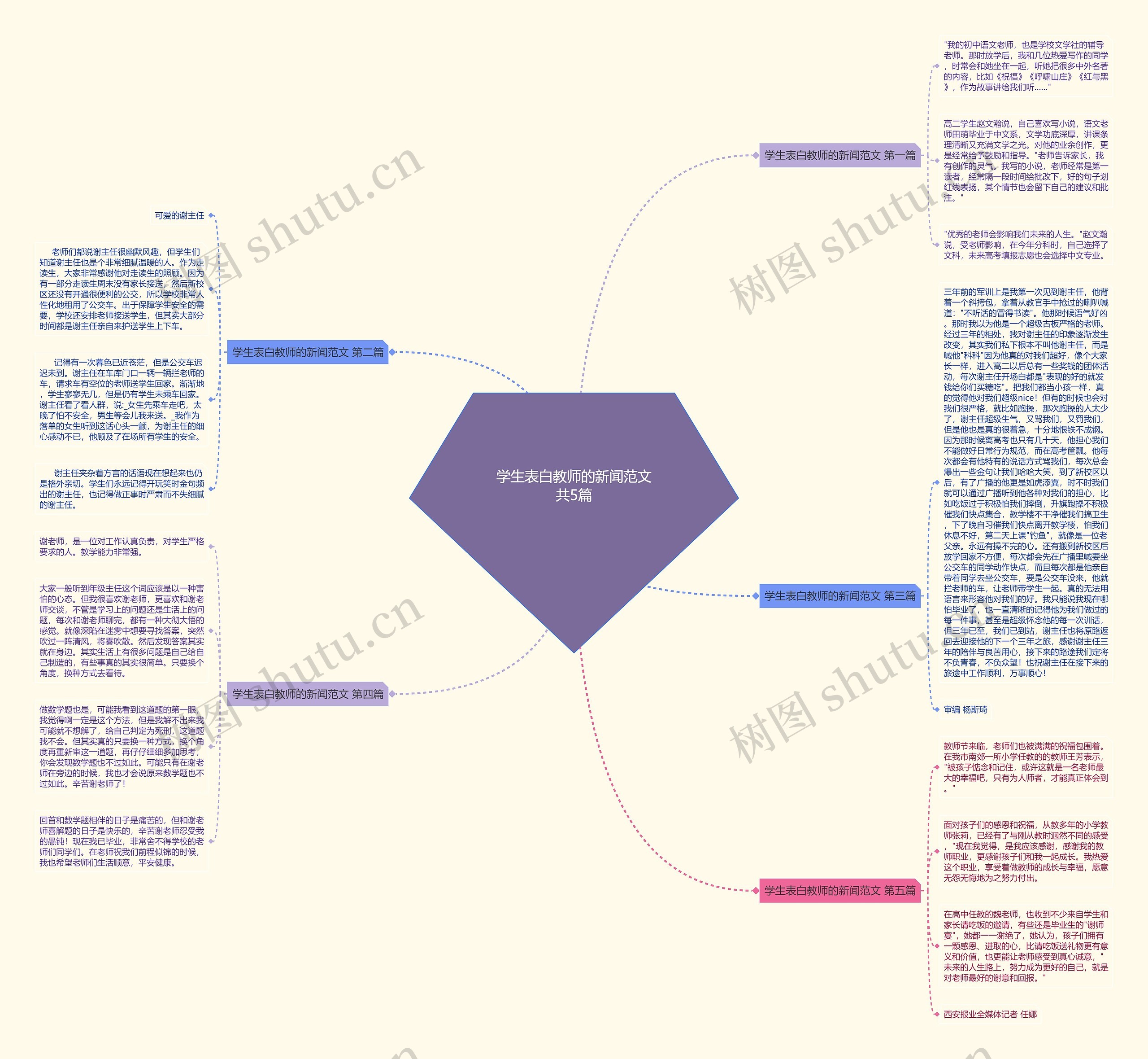 学生表白教师的新闻范文共5篇思维导图
