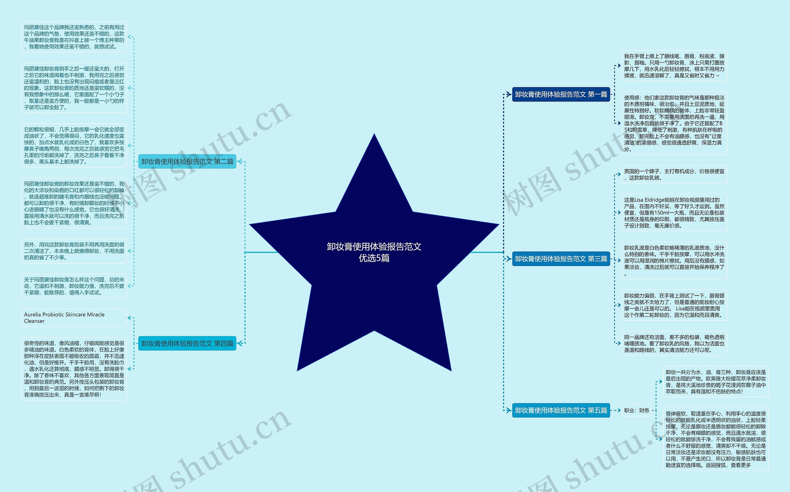 卸妆膏使用体验报告范文优选5篇思维导图