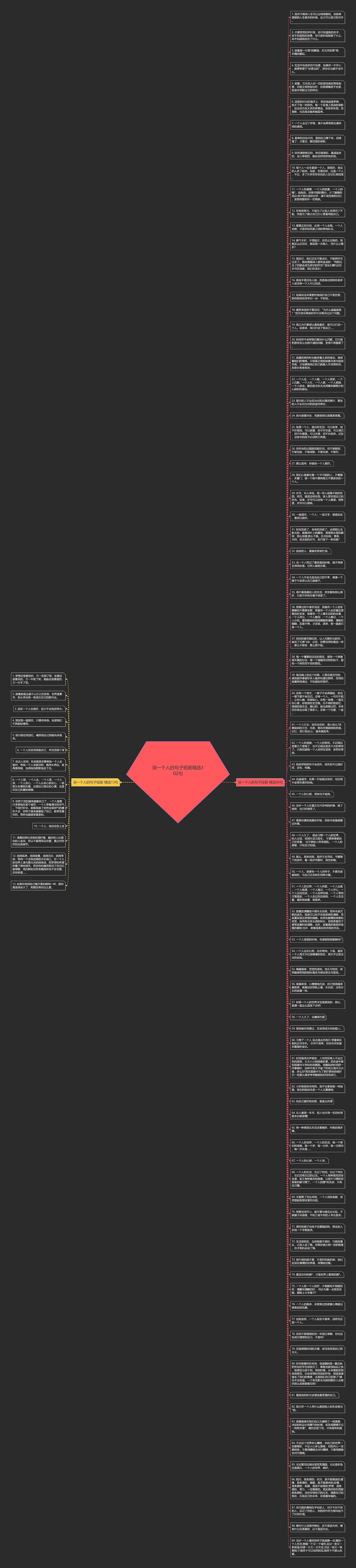 说一个人的句子短剧精选102句思维导图