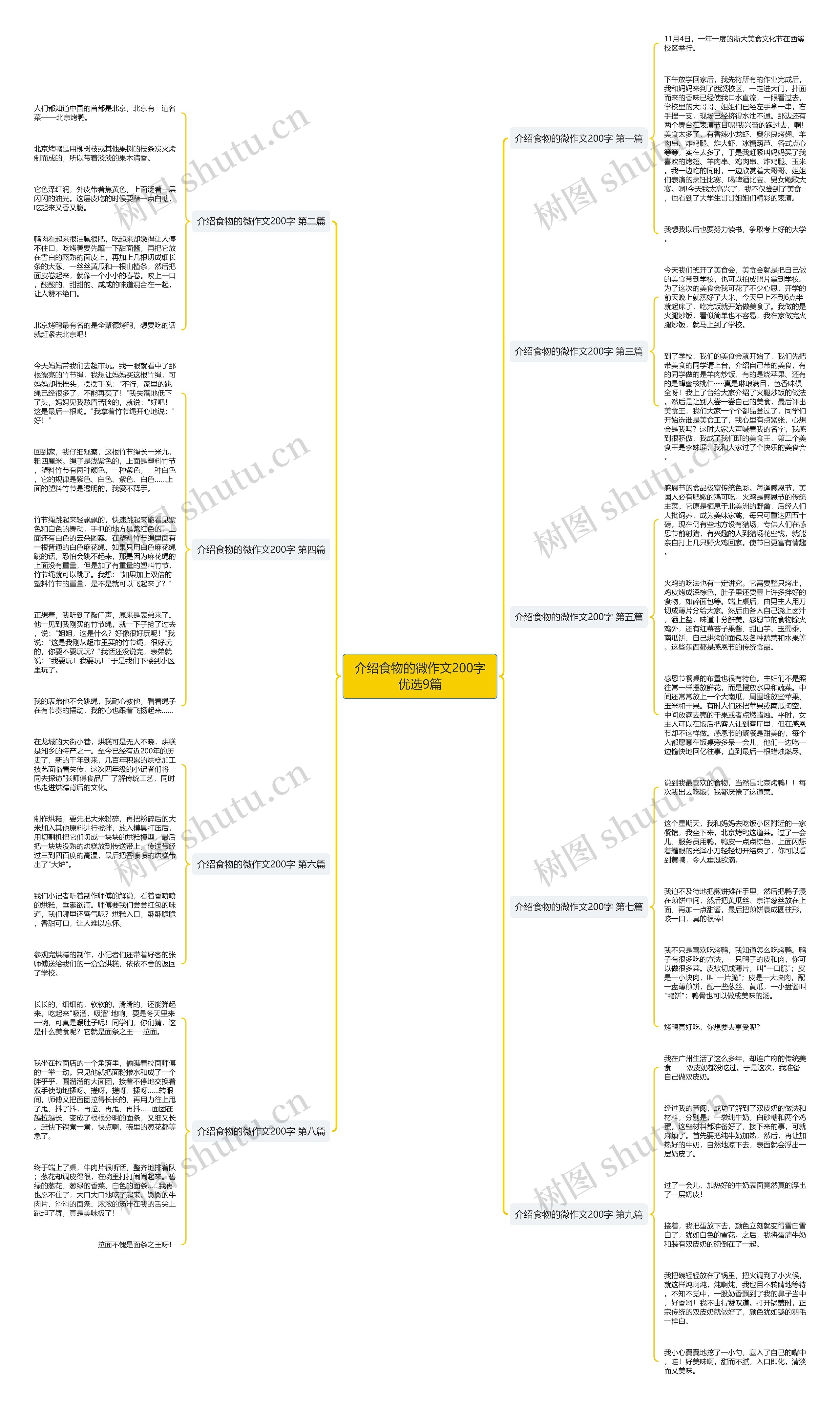 介绍食物的微作文200字优选9篇思维导图