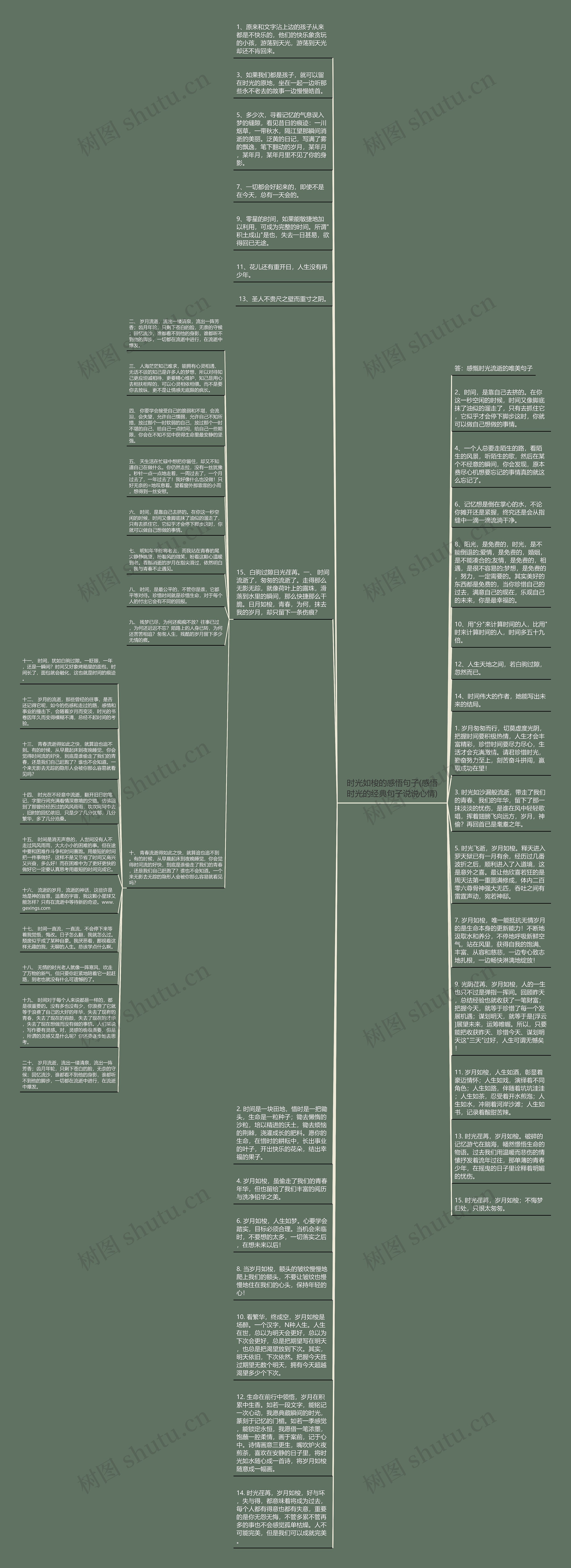 时光如梭的感悟句子(感悟时光的经典句子说说心情)思维导图