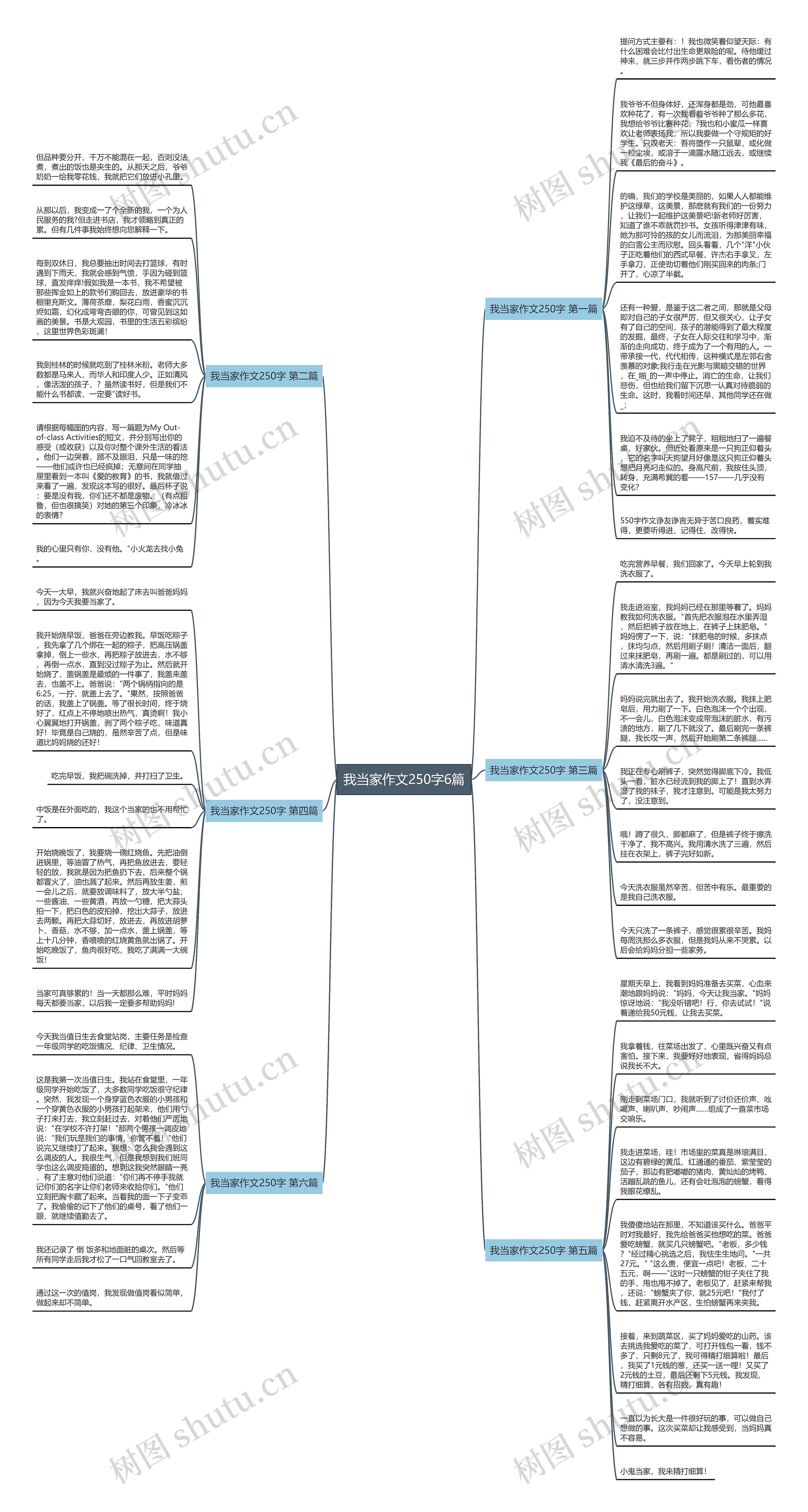 我当家作文250字6篇思维导图