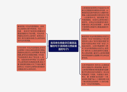 夜雨寄北想象异日重逢温馨的句子(夜雨寄北想象重逢的句子)