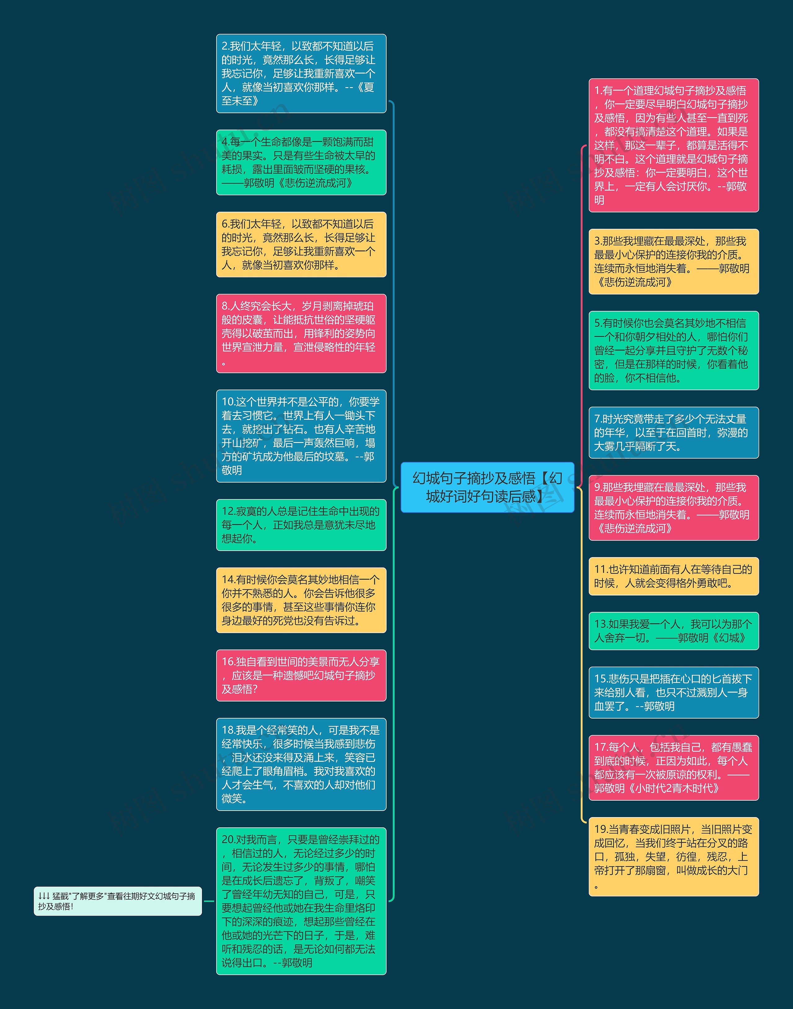 幻城句子摘抄及感悟【幻城好词好句读后感】思维导图