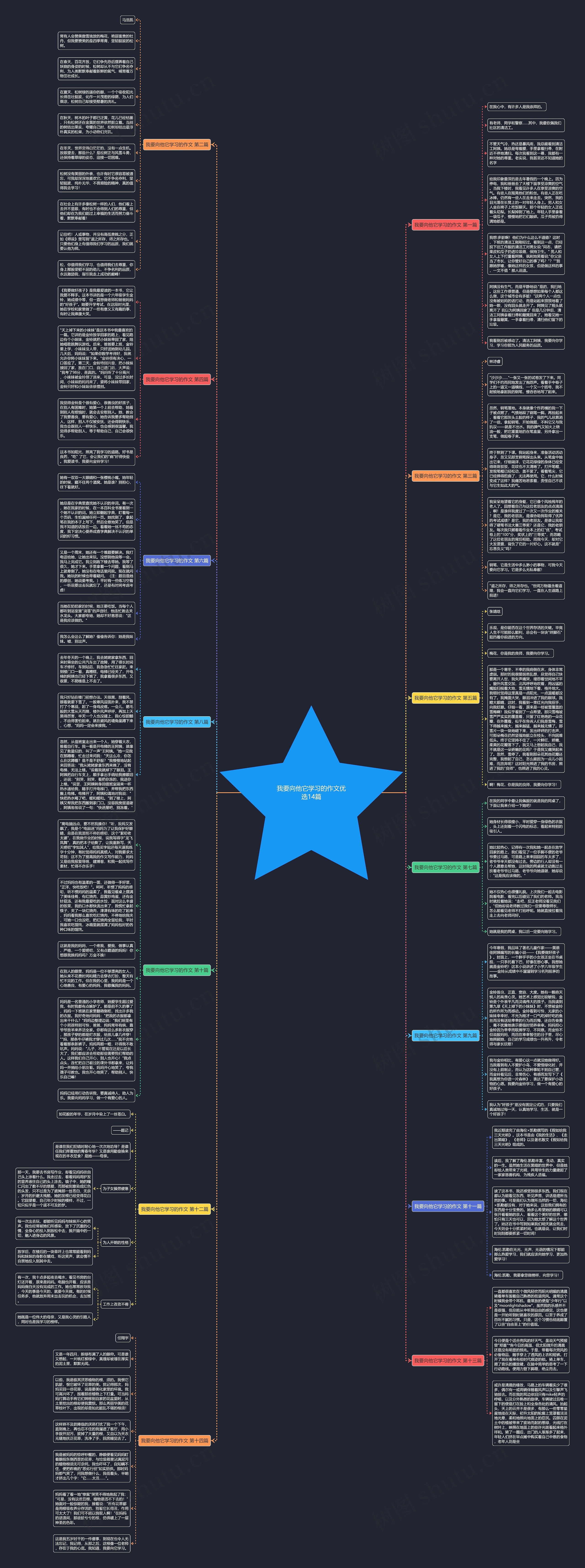 我要向他它学习的作文优选14篇思维导图