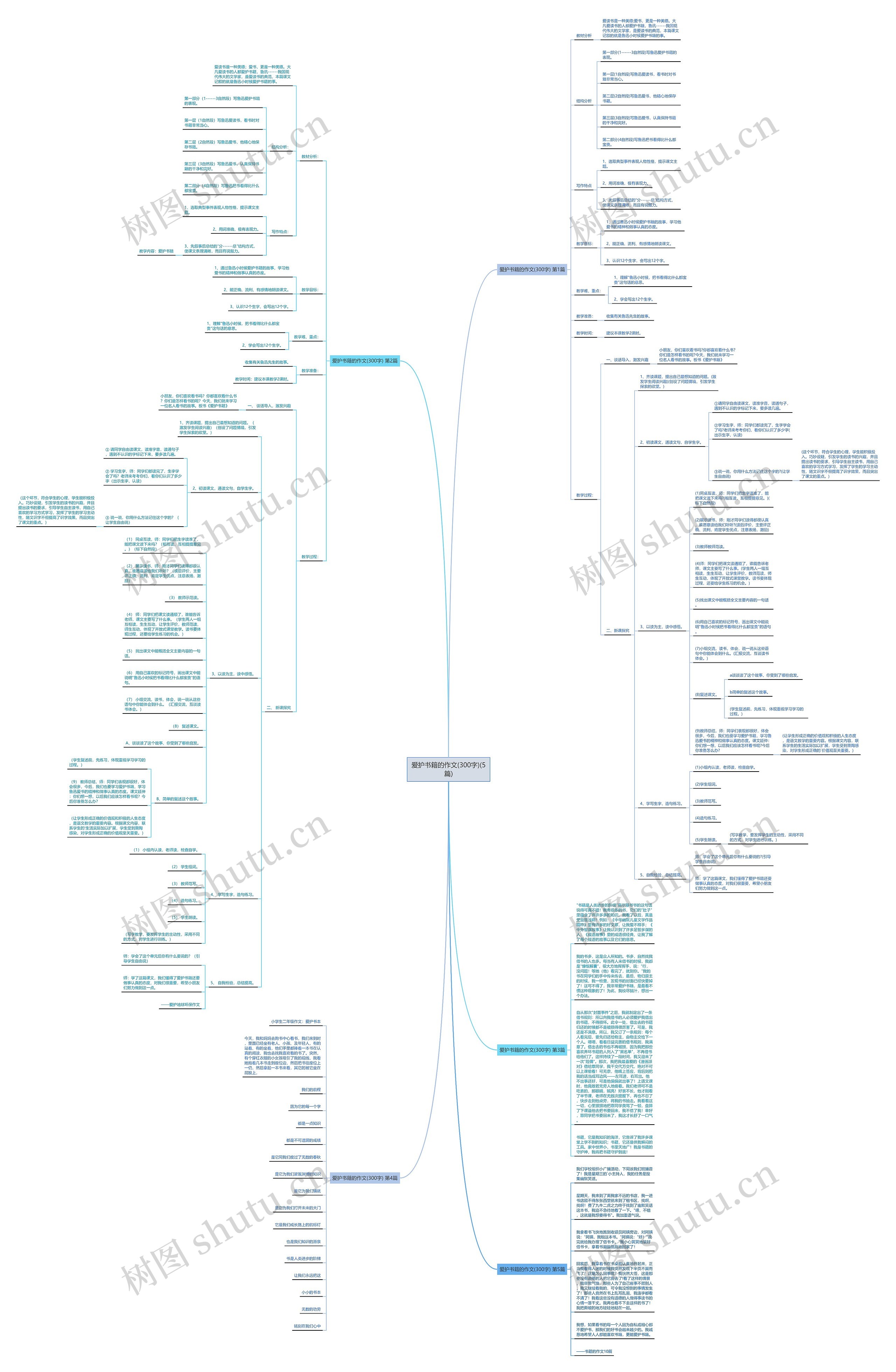 爱护书籍的作文(300字)(5篇)思维导图