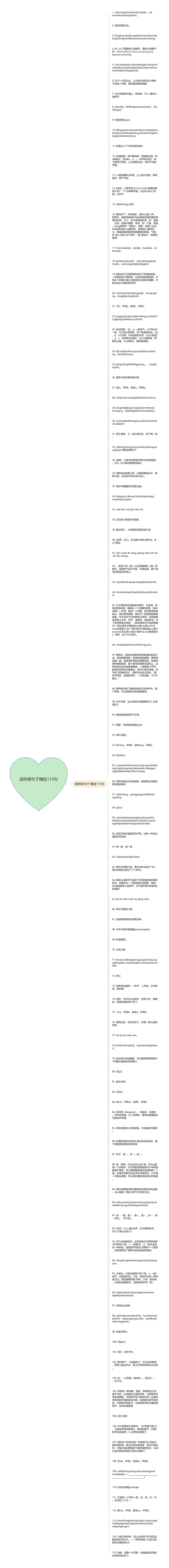 读拼音句子精选115句思维导图