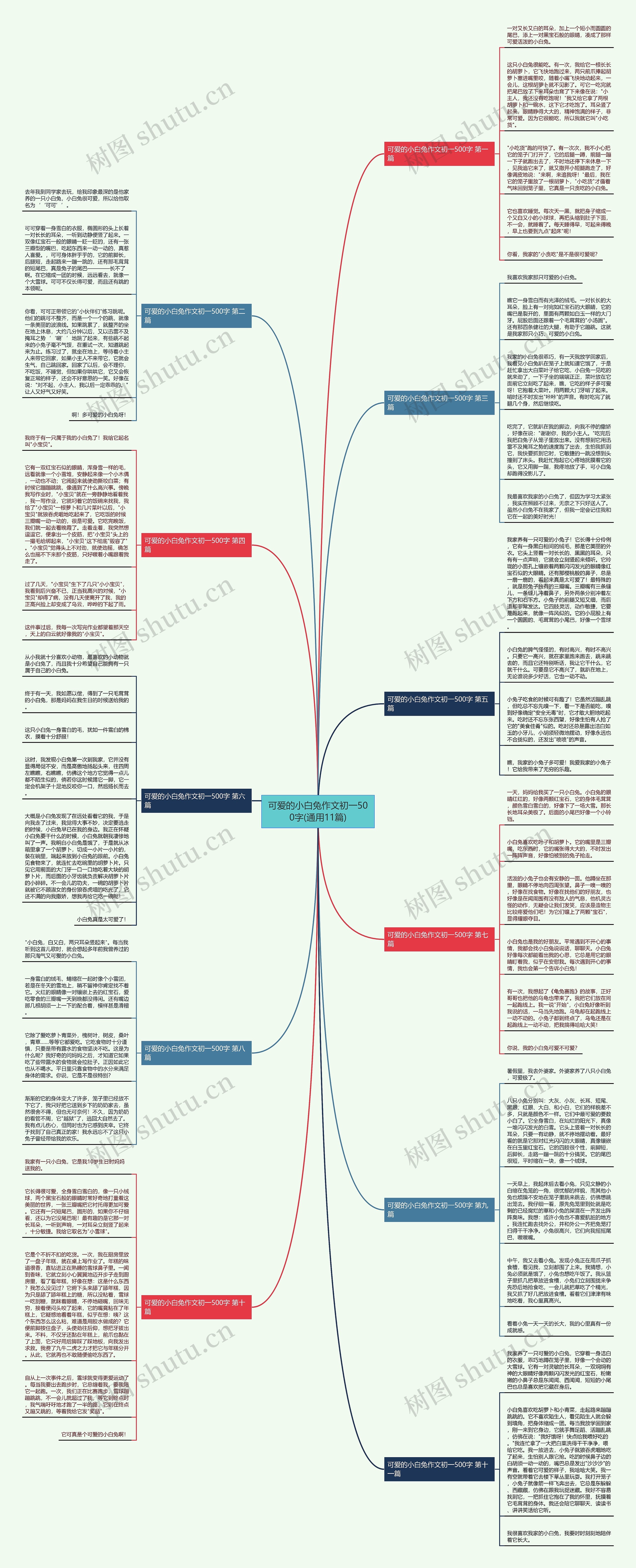 可爱的小白兔作文初一500字(通用11篇)思维导图