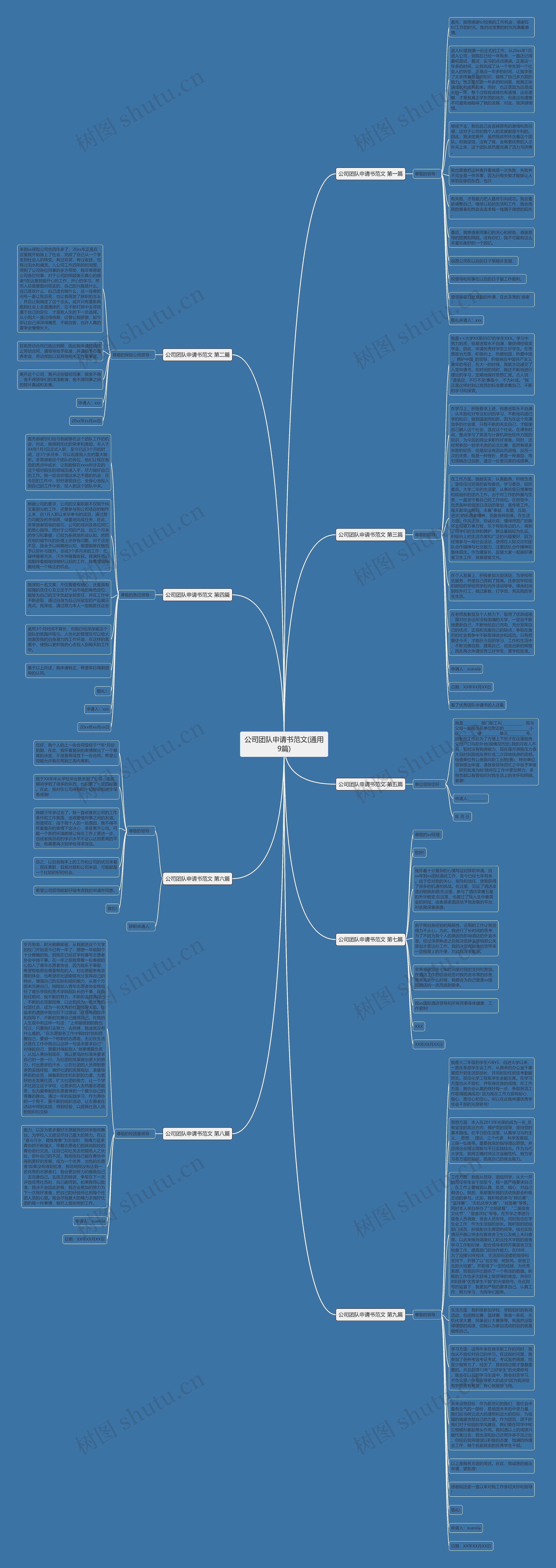 公司团队申请书范文(通用9篇)思维导图