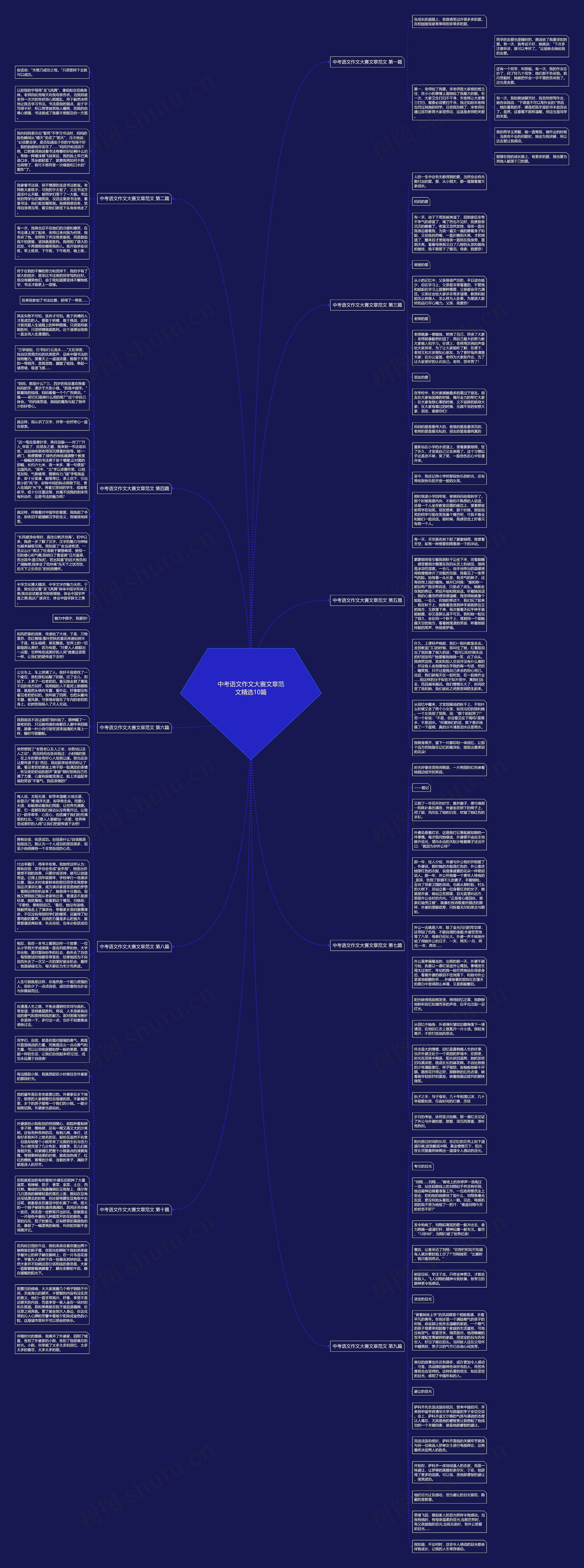 中考语文作文大赛文章范文精选10篇思维导图