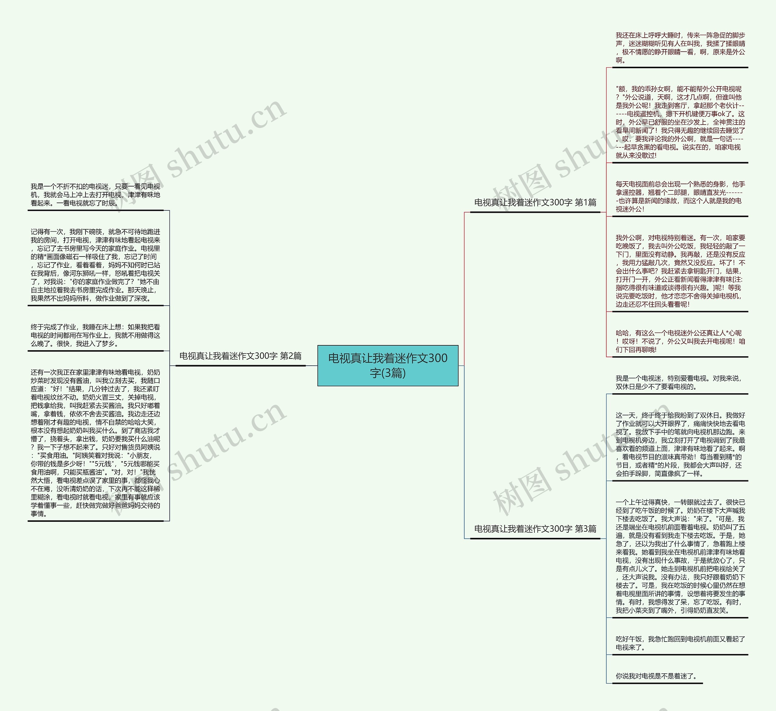 电视真让我着迷作文300字(3篇)思维导图