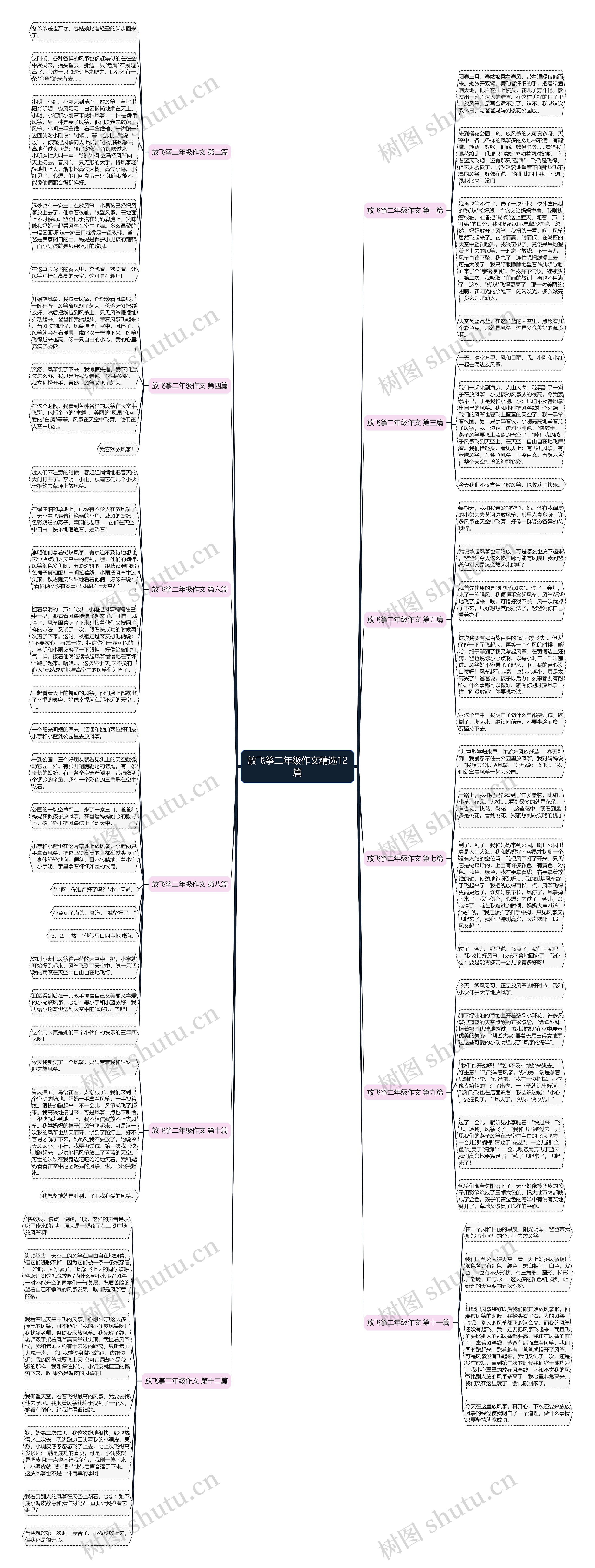 放飞筝二年级作文精选12篇思维导图