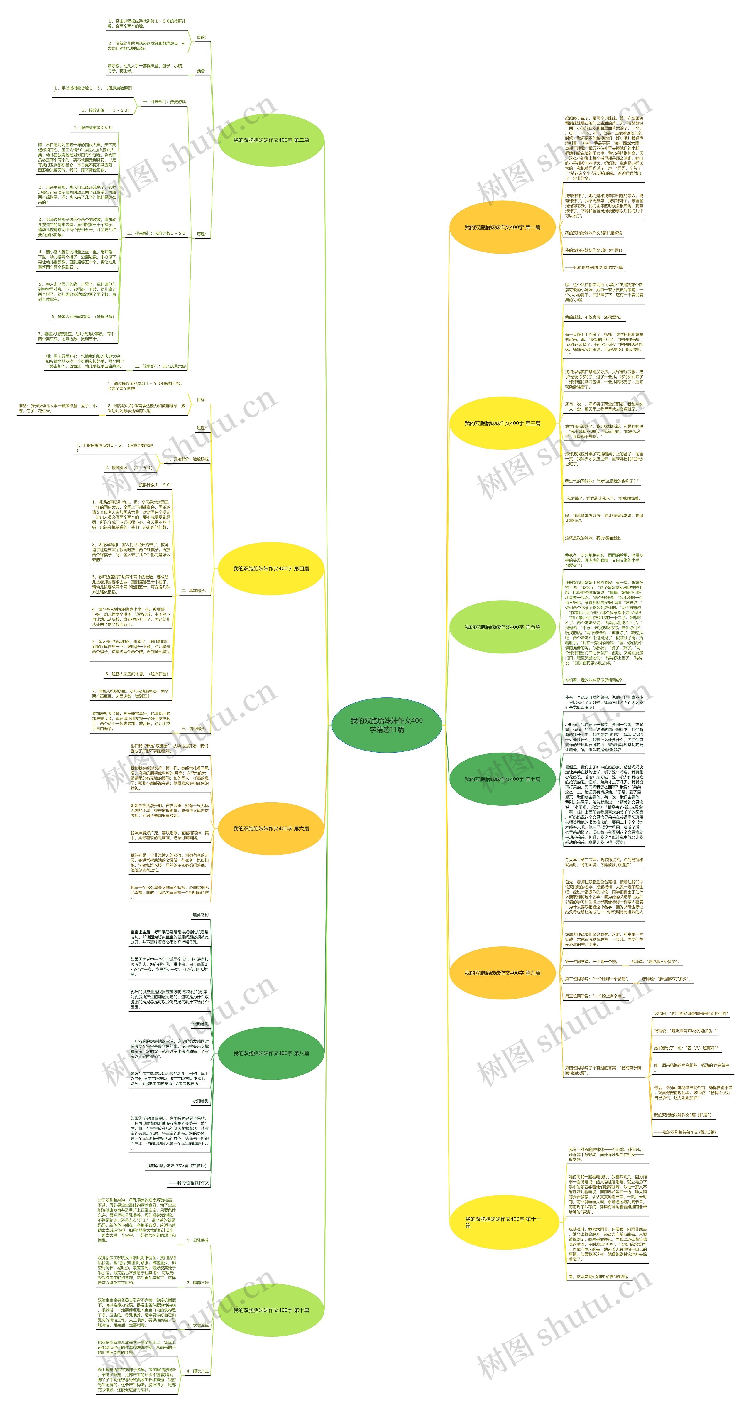 我的双胞胎妹妹作文400字精选11篇思维导图