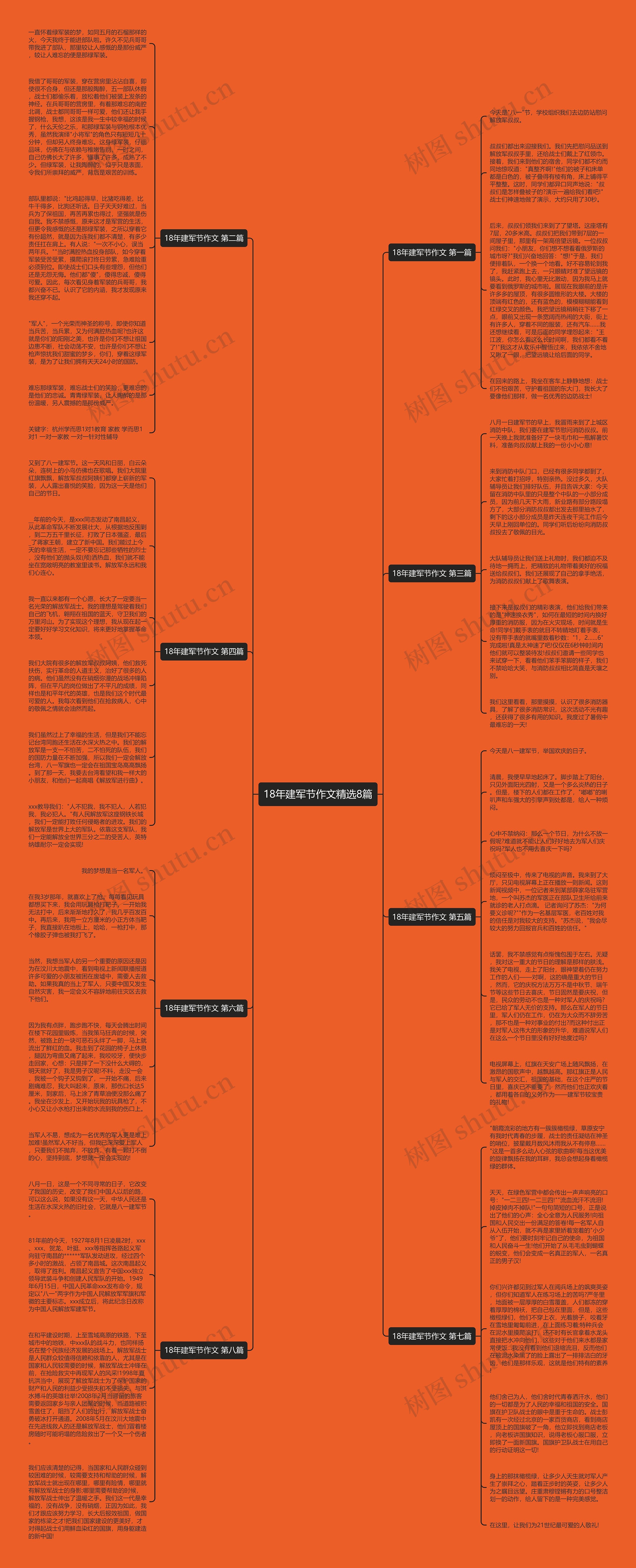 18年建军节作文精选8篇思维导图