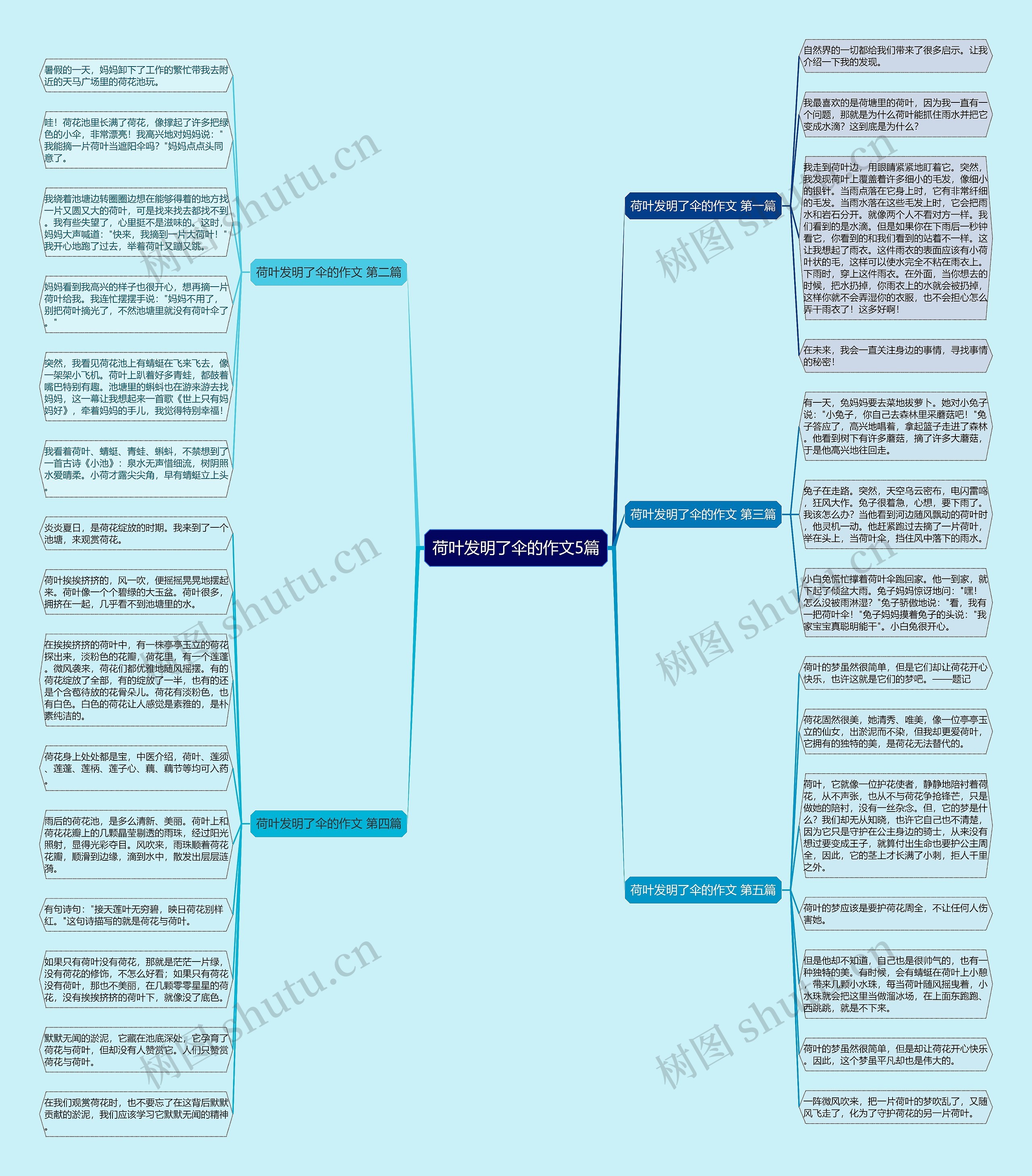 荷叶发明了伞的作文5篇思维导图