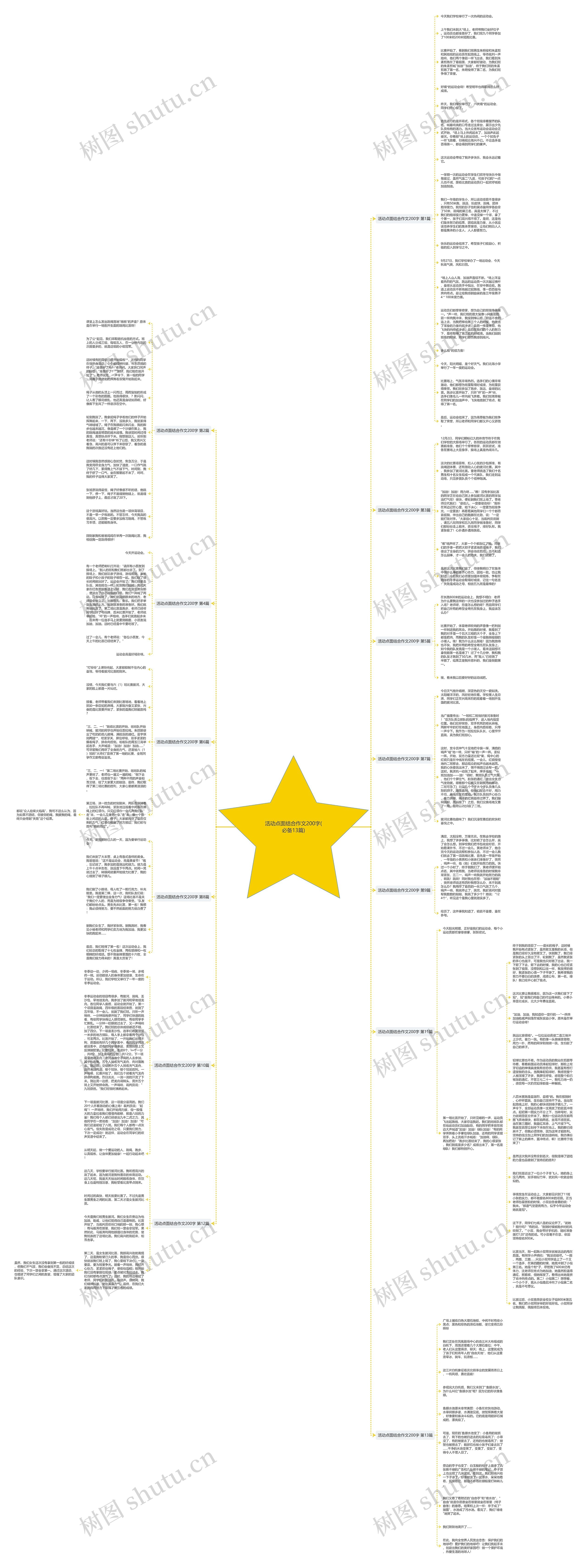 活动点面结合作文200字(必备13篇)思维导图