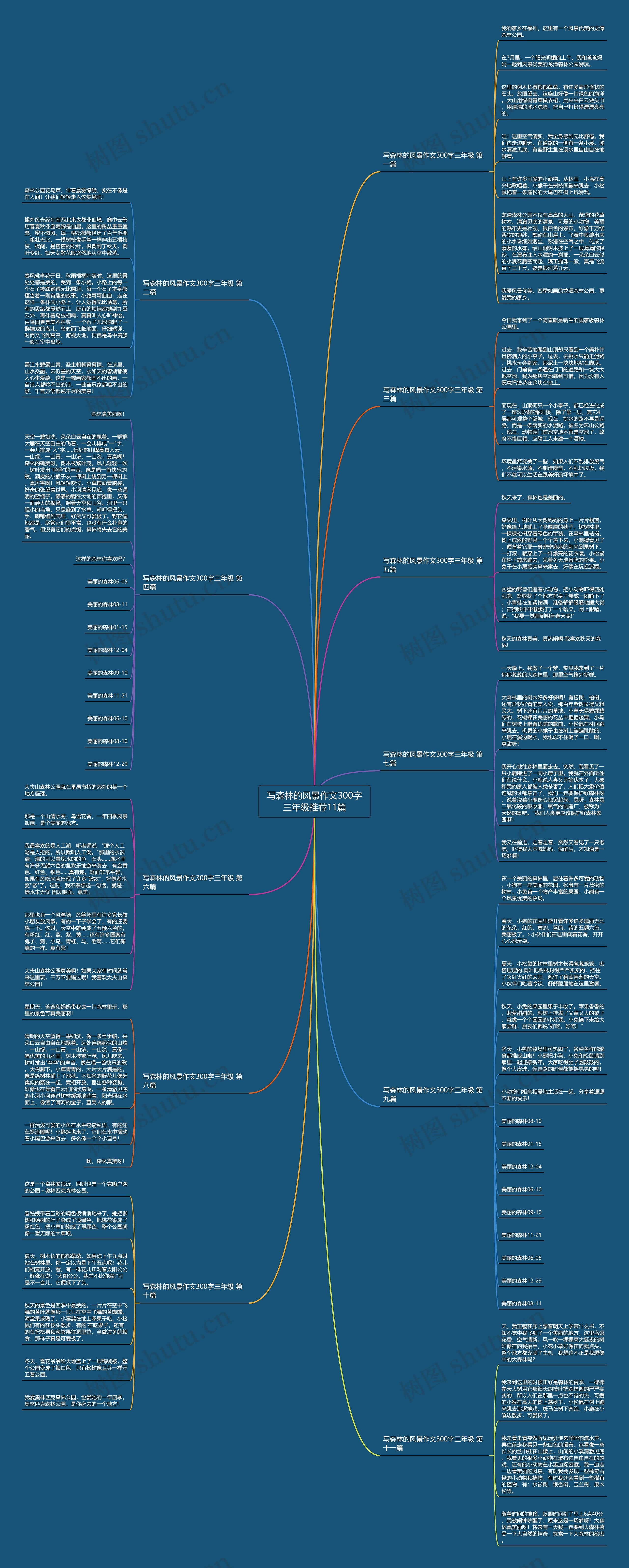 写森林的风景作文300字三年级推荐11篇思维导图