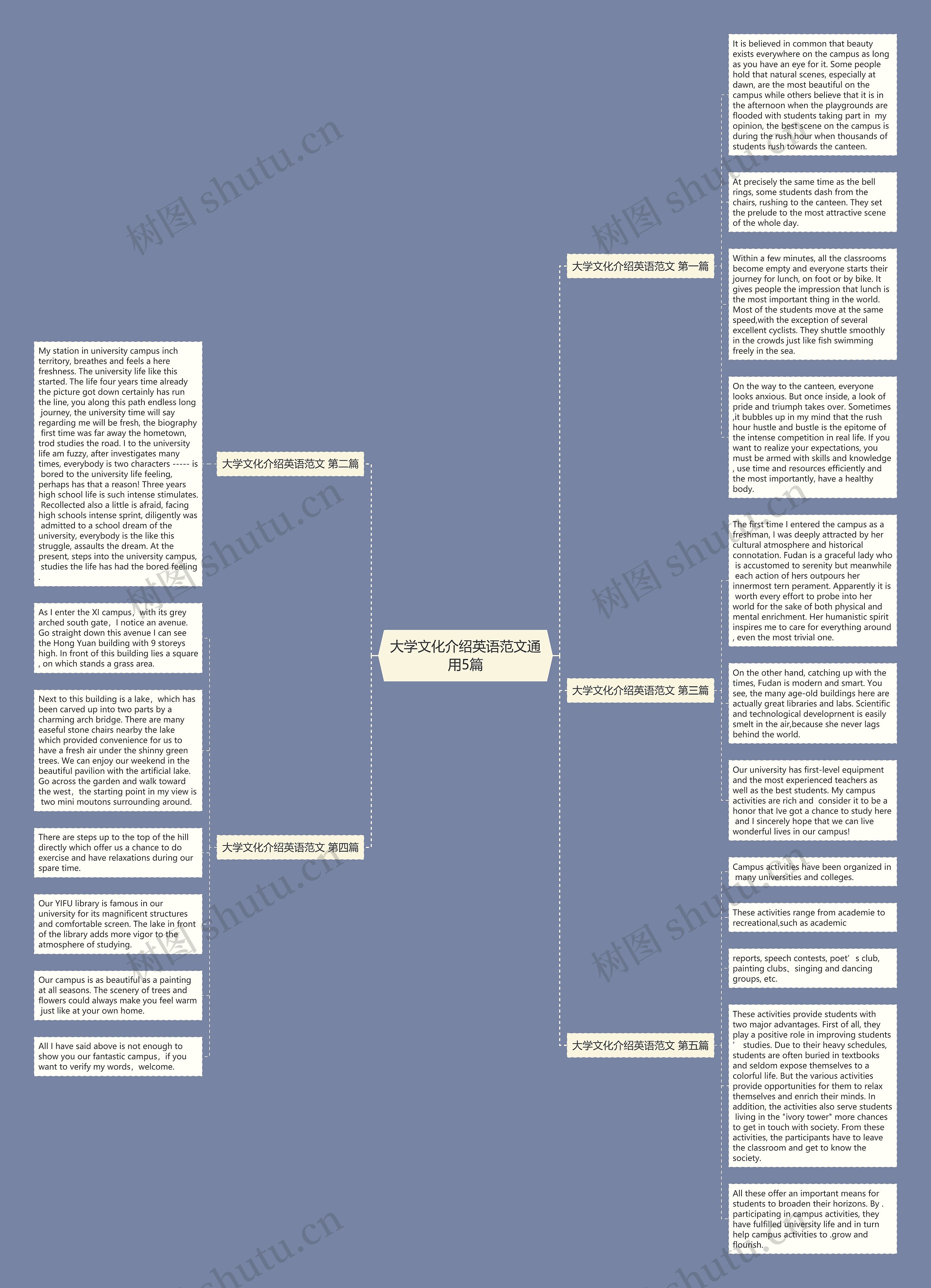大学文化介绍英语范文通用5篇思维导图