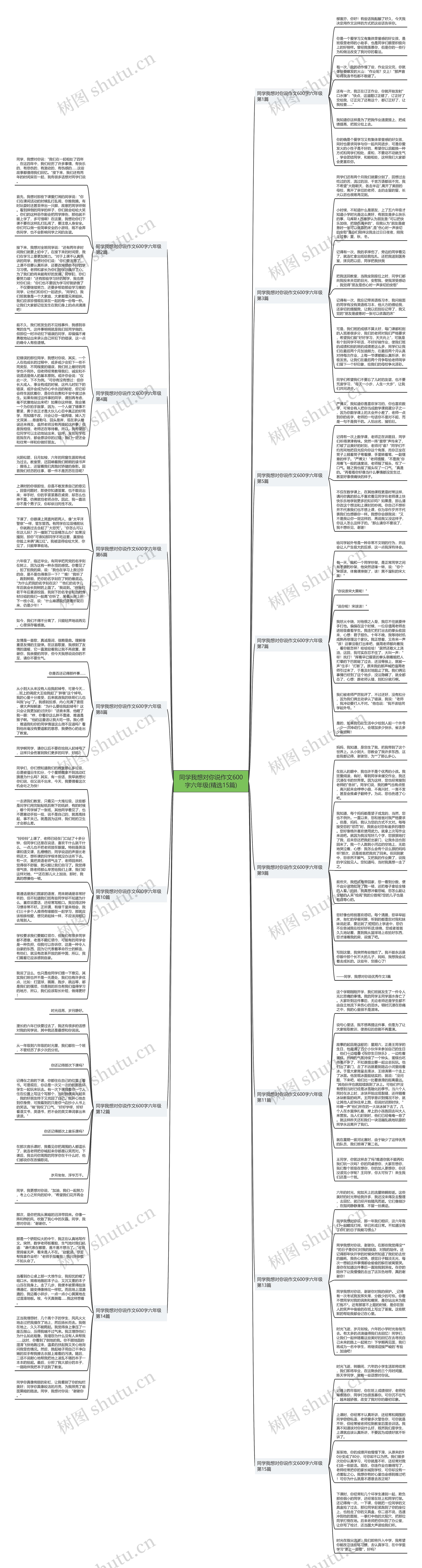 同学我想对你说作文600字六年级(精选15篇)