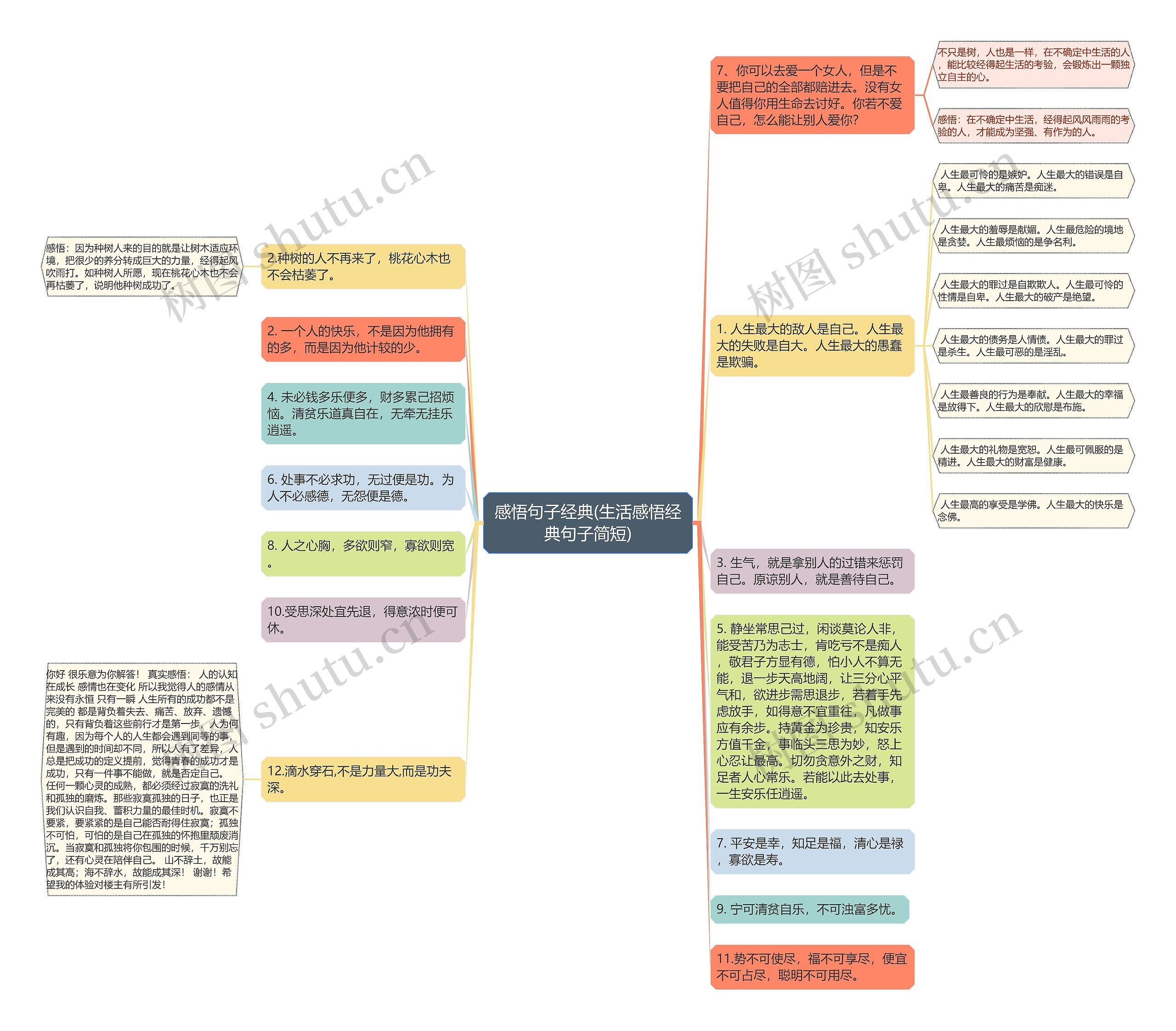 感悟句子经典(生活感悟经典句子简短)思维导图