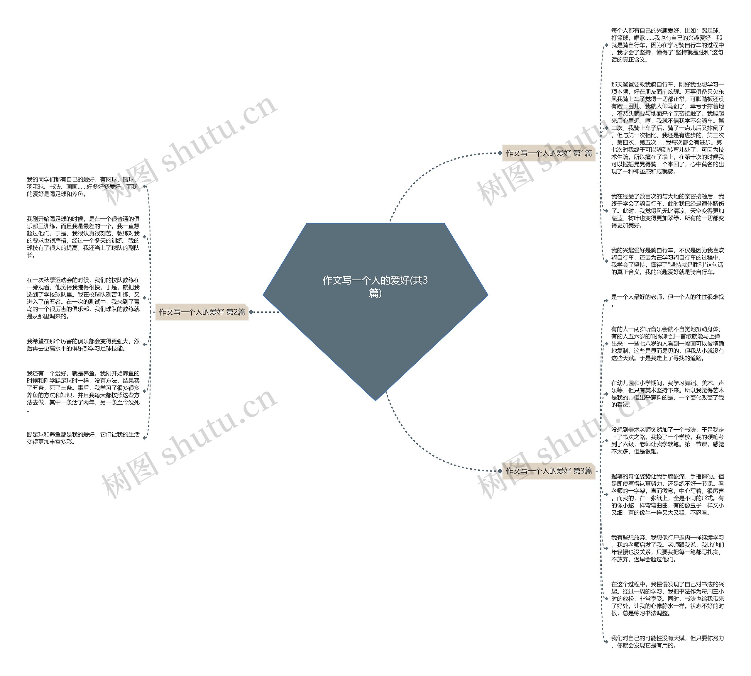 作文写一个人的爱好(共3篇)思维导图