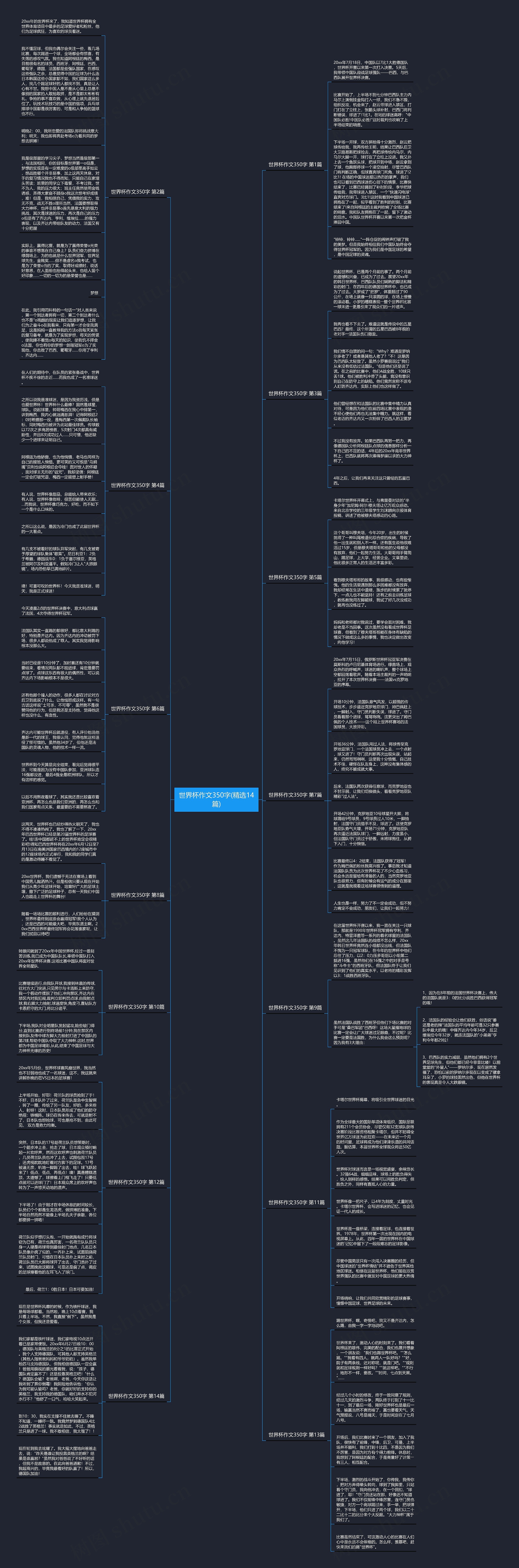 世界杯作文350字(精选14篇)思维导图