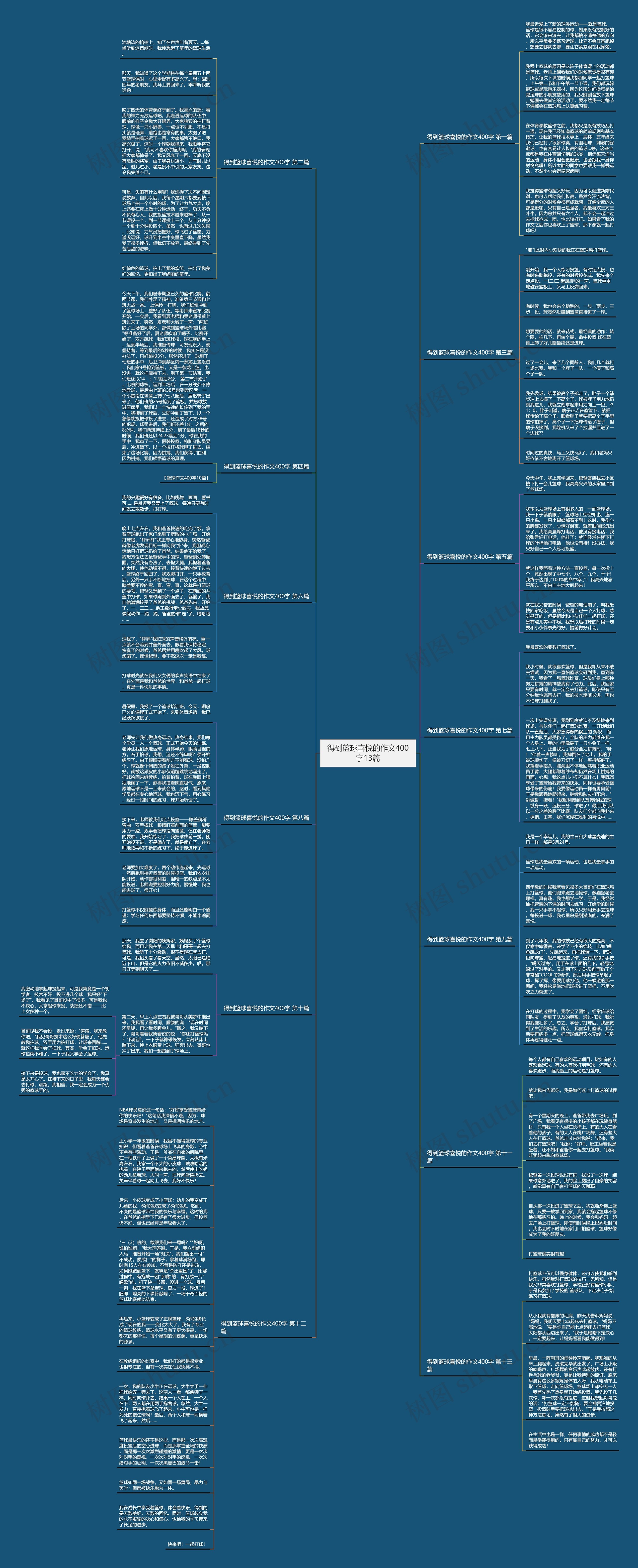 得到篮球喜悦的作文400字13篇思维导图