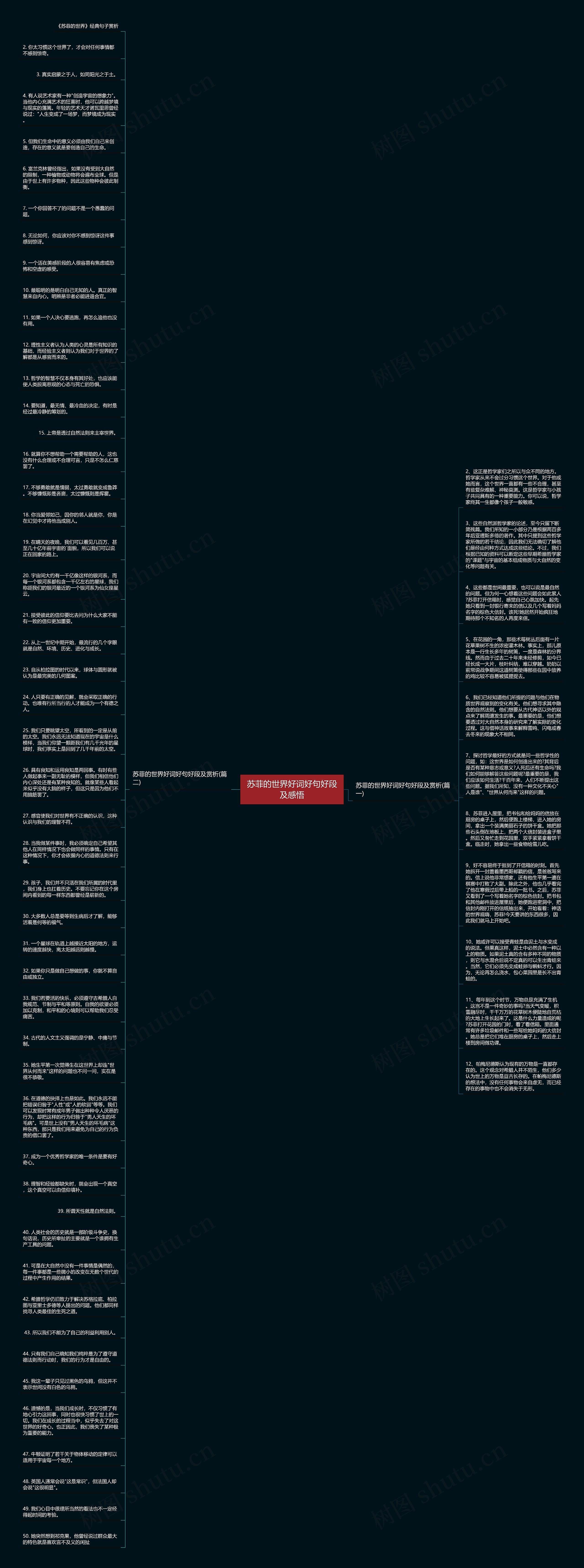 苏菲的世界好词好句好段及感悟思维导图