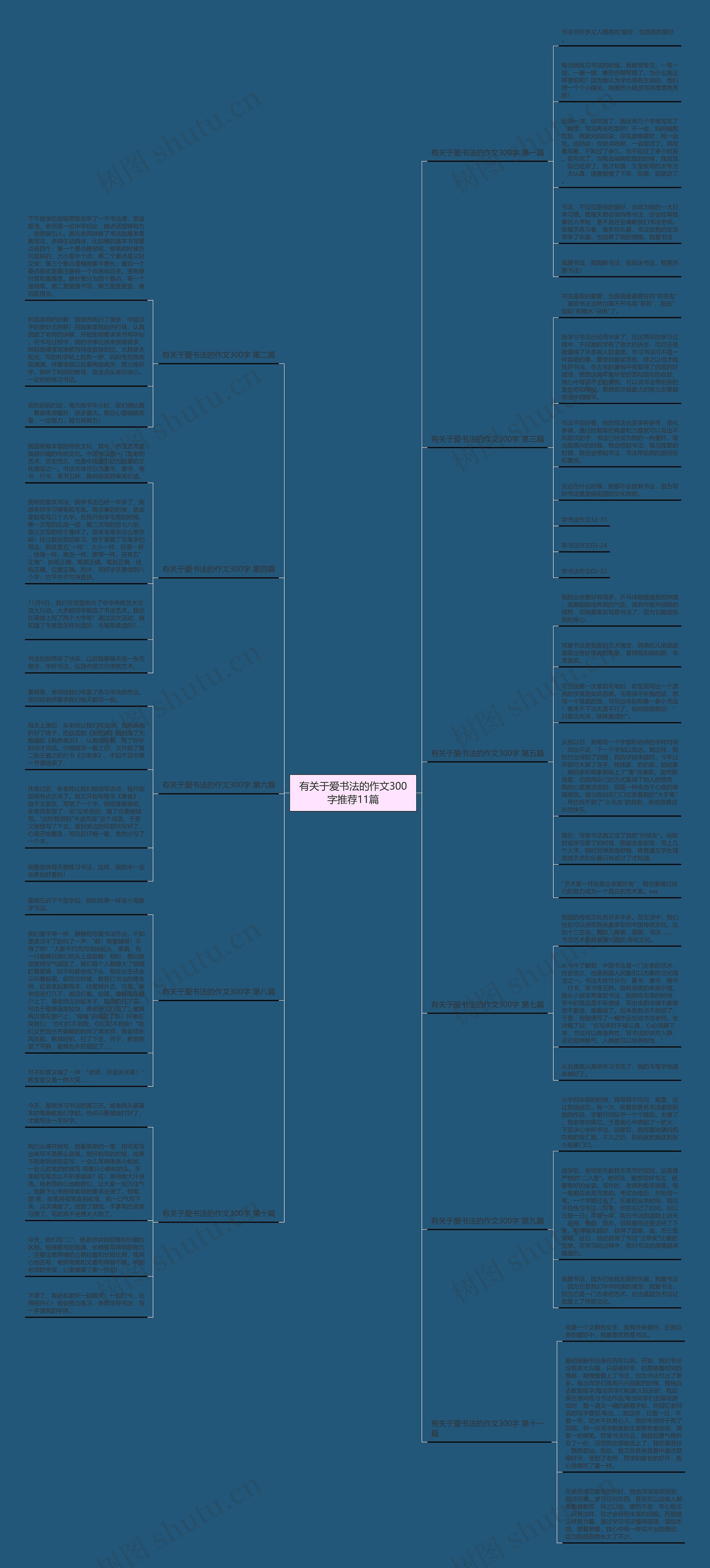 有关于爱书法的作文300字推荐11篇思维导图