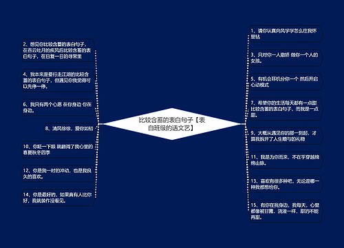 比较含蓄的表白句子【表白班级的话文艺】