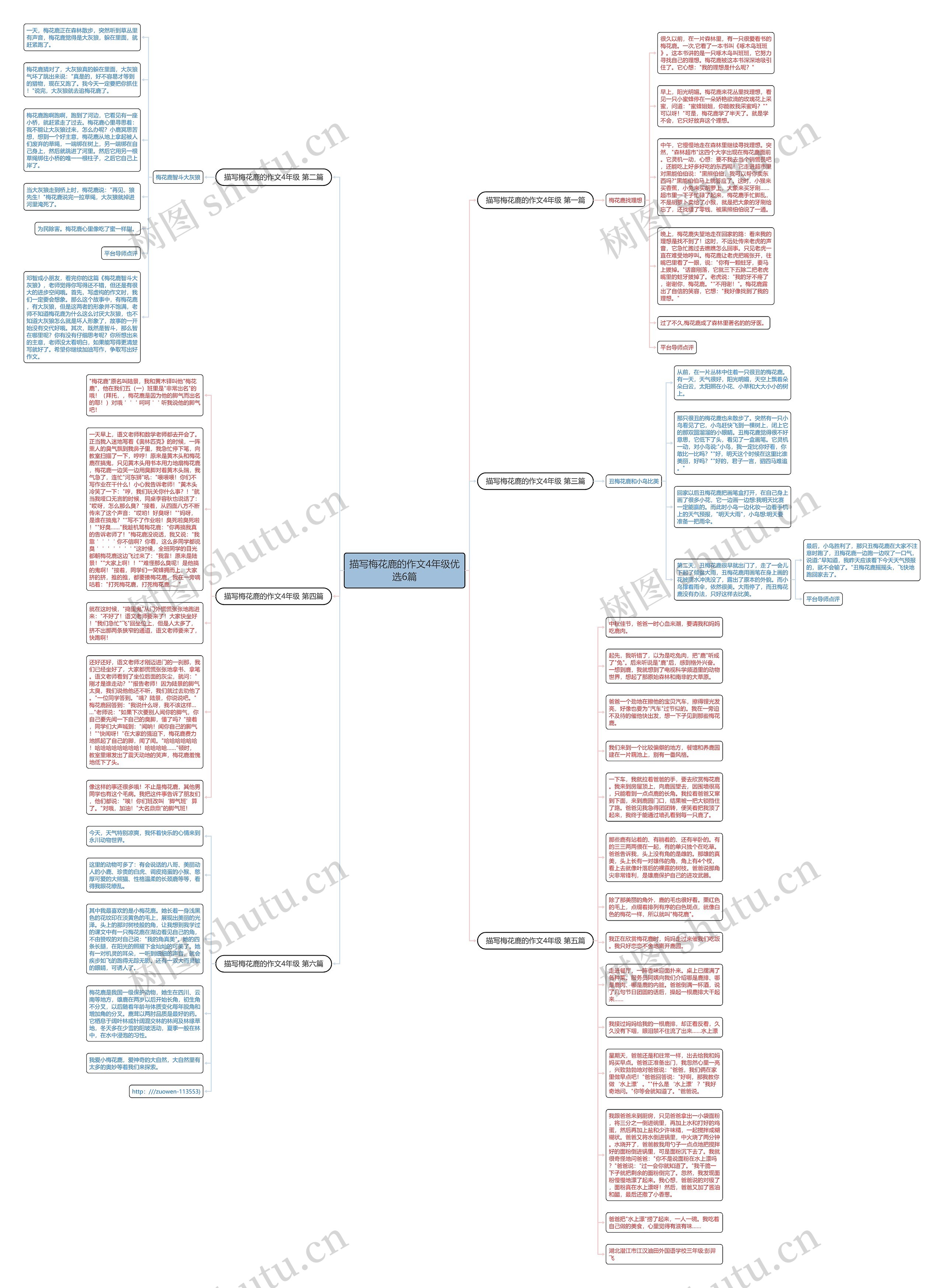 描写梅花鹿的作文4年级优选6篇思维导图