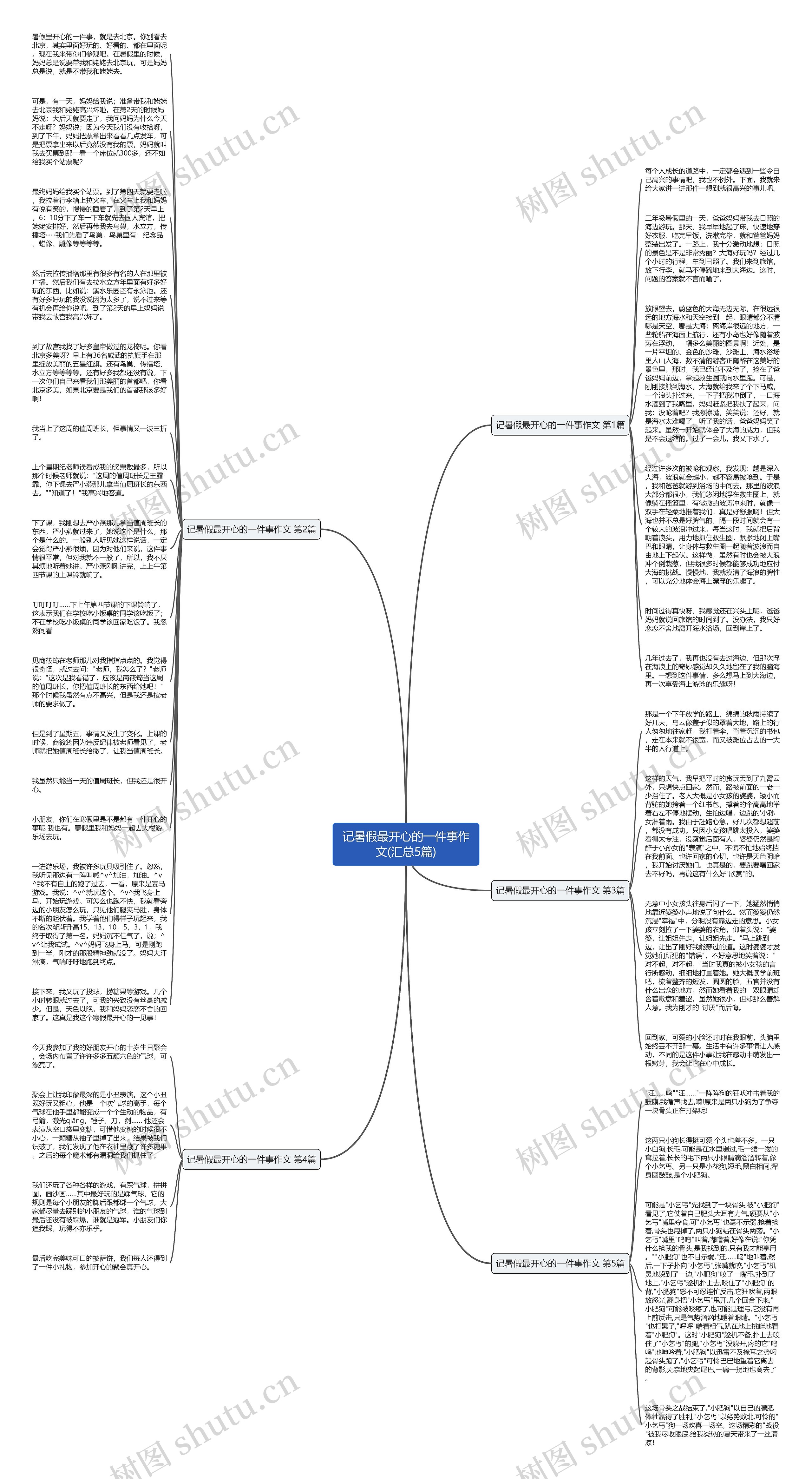 记暑假最开心的一件事作文(汇总5篇)思维导图