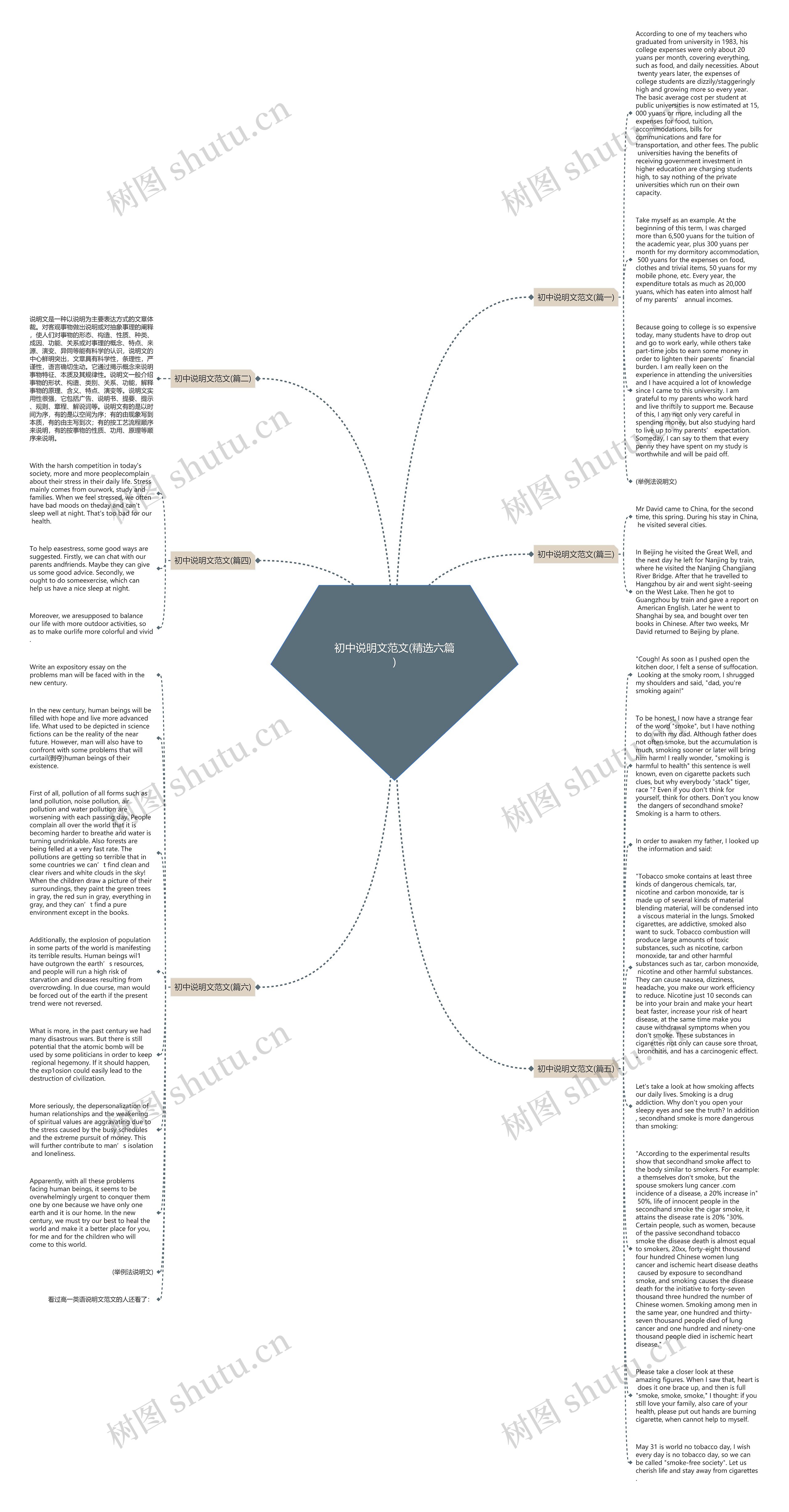 初中说明文范文(精选六篇)思维导图高清图 初中说明文范文(精选六篇)思维导图