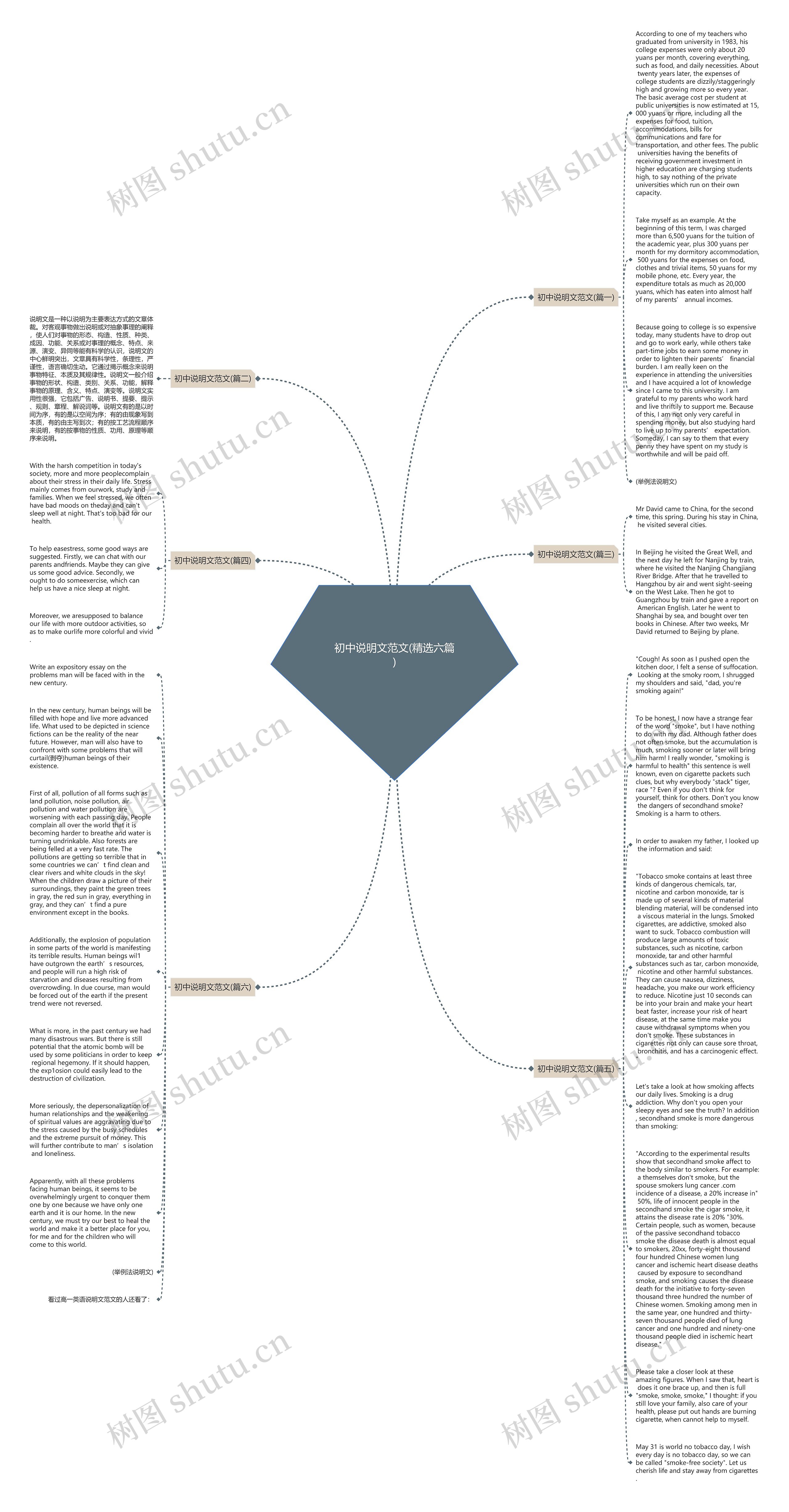 初中说明文范文(精选六篇)思维导图
