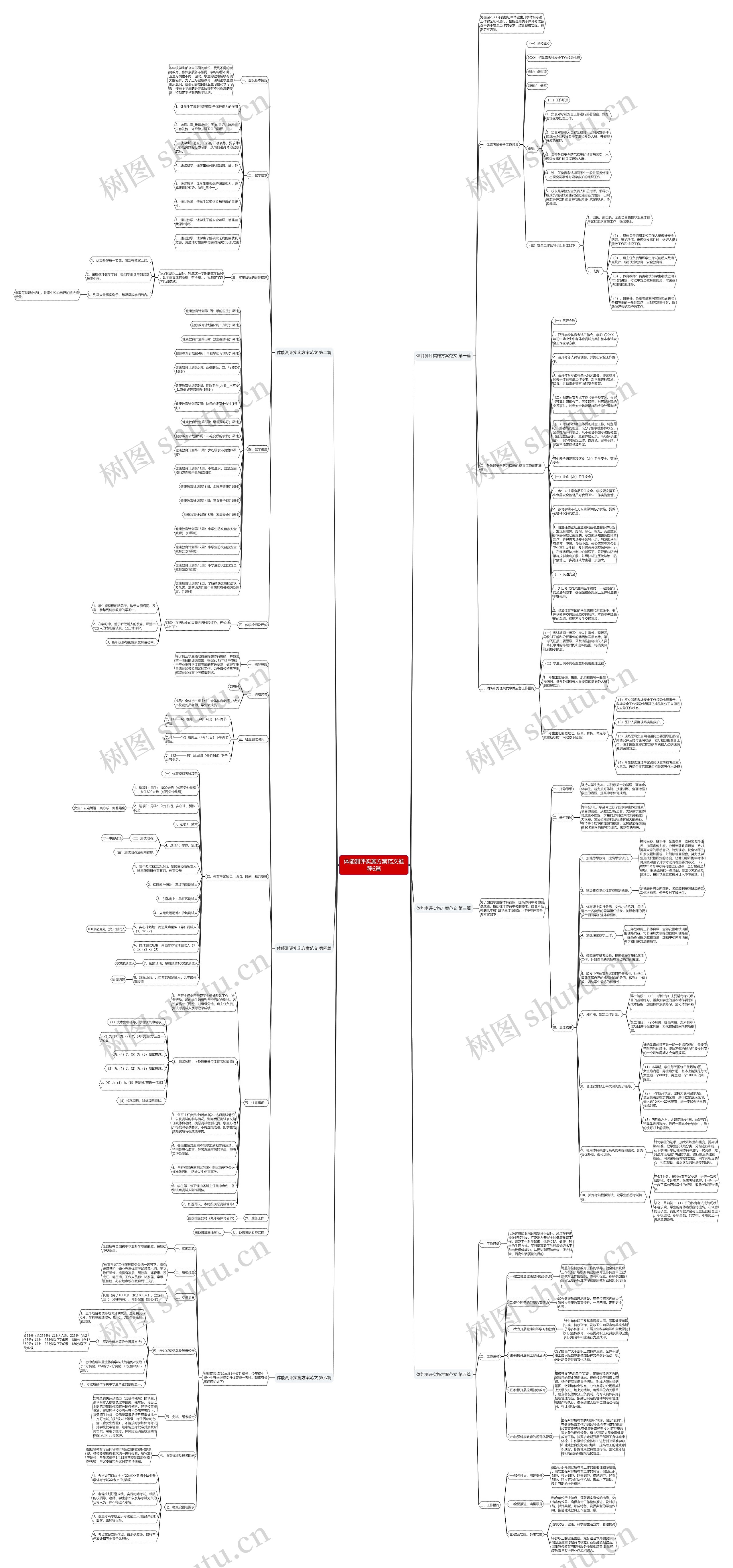 体能测评实施方案范文推荐6篇思维导图