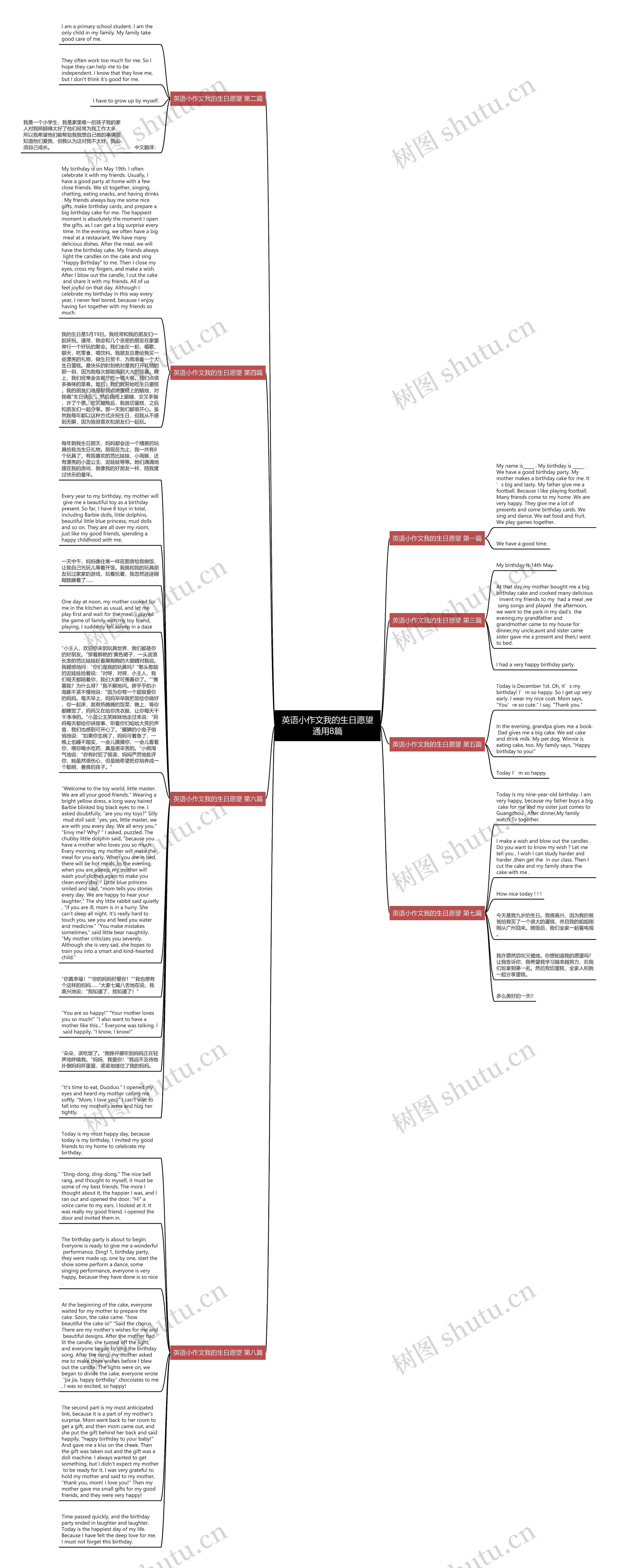 英语小作文我的生日愿望通用8篇思维导图