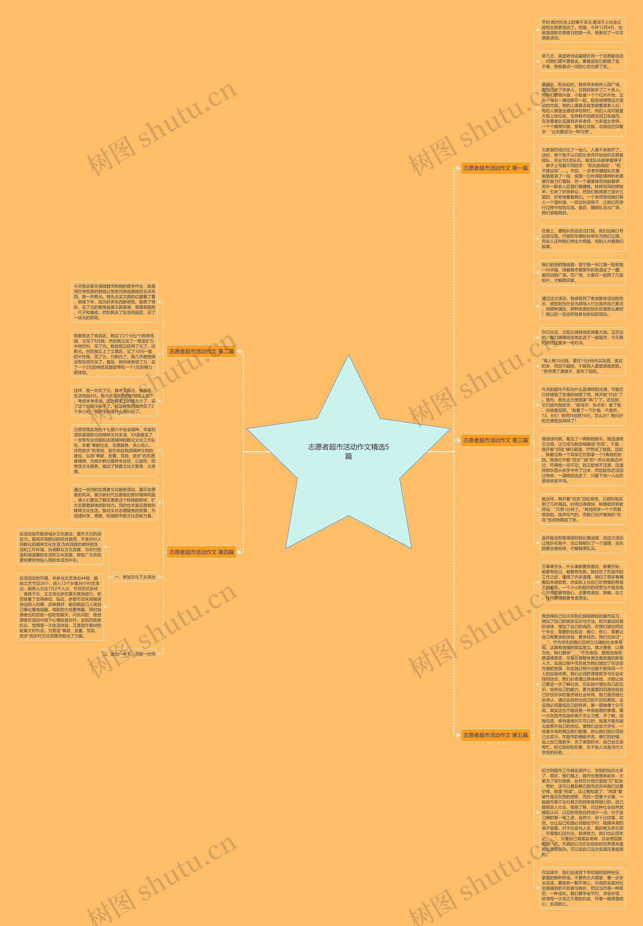 志愿者超市活动作文精选5篇思维导图