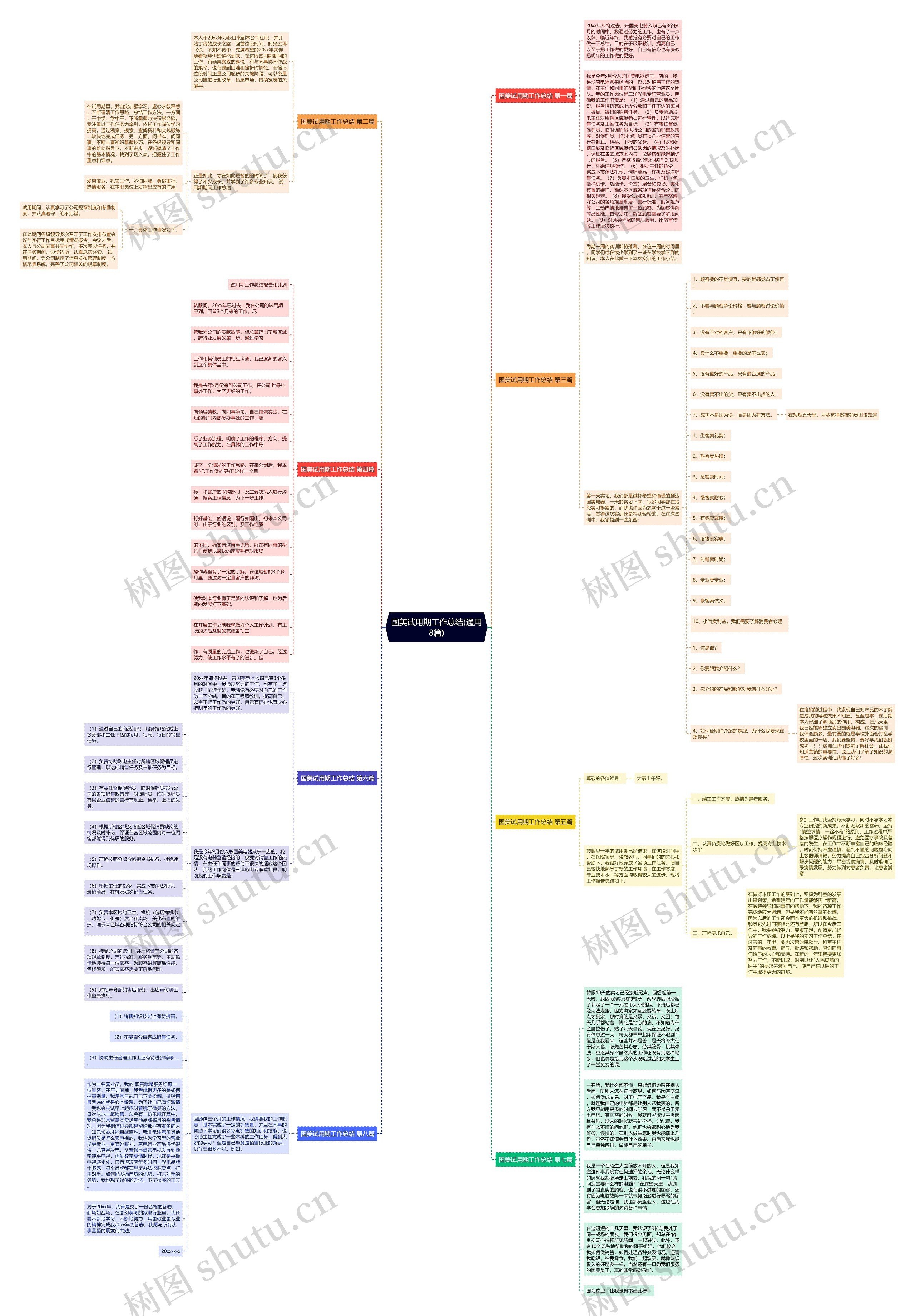 国美试用期工作总结(通用8篇)思维导图