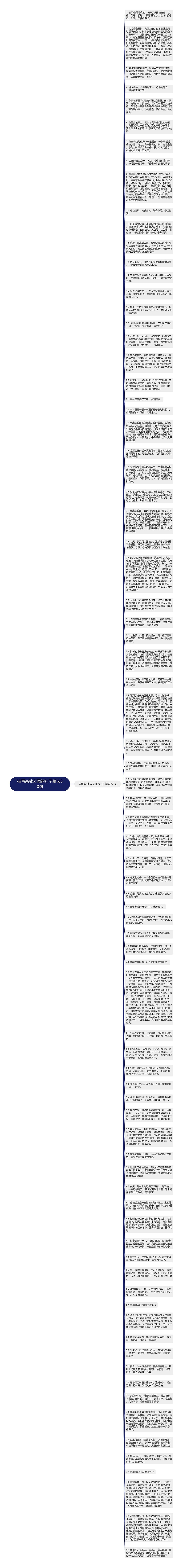 描写森林公园的句子精选80句思维导图