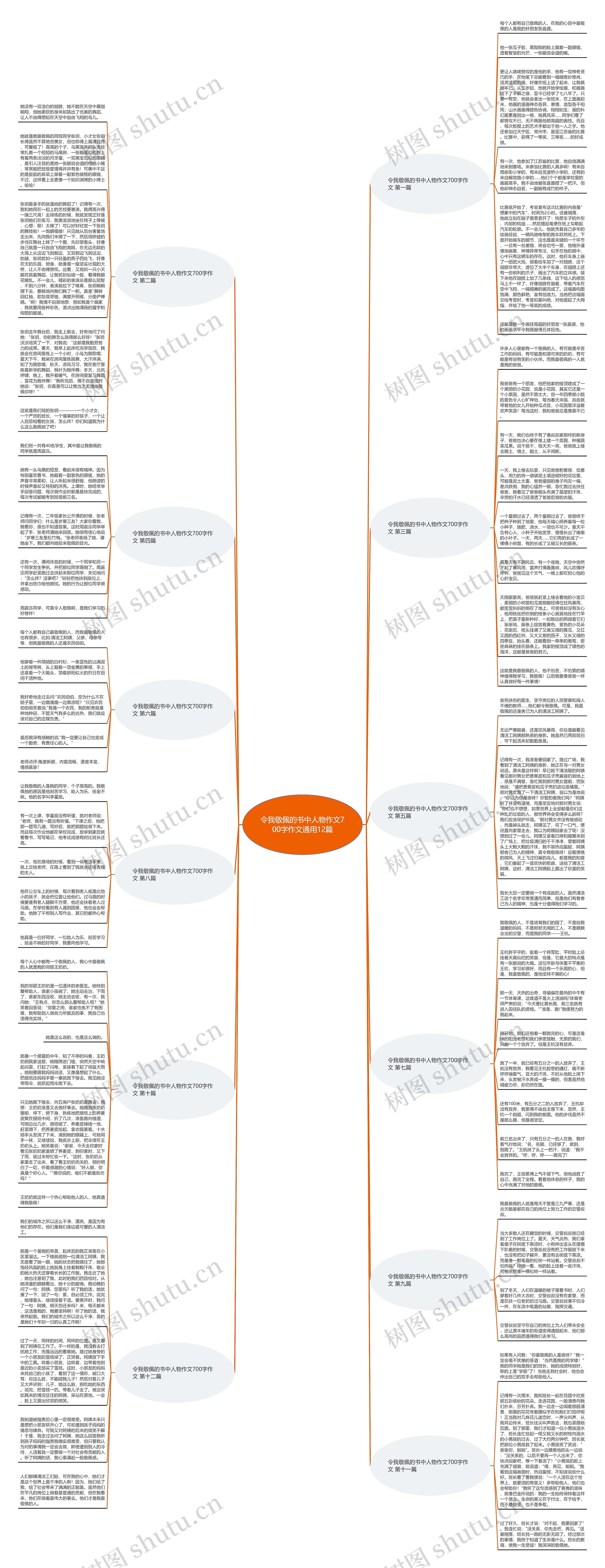 令我敬佩的书中人物作文700字作文通用12篇思维导图