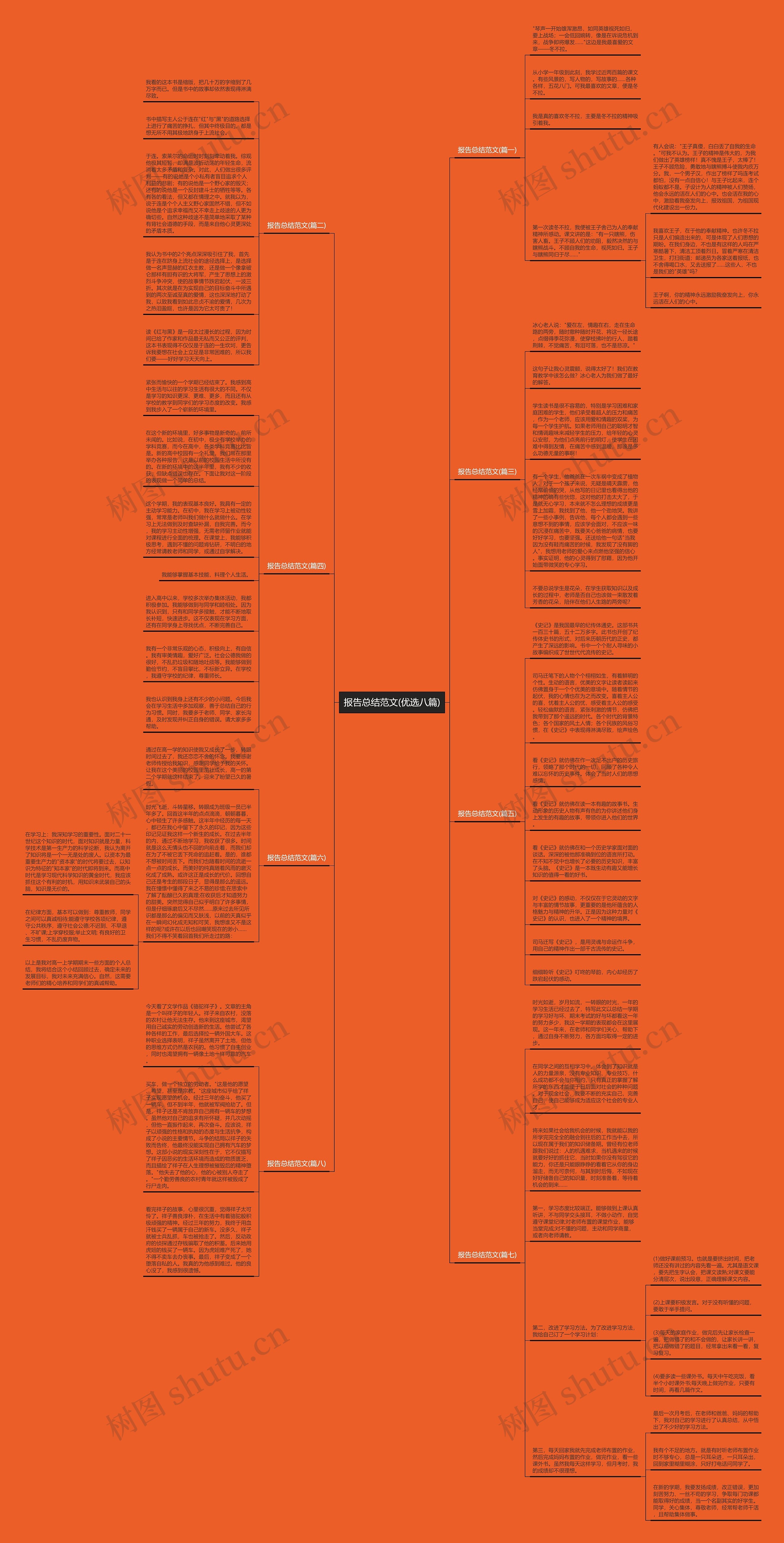 报告总结范文(优选八篇)思维导图
