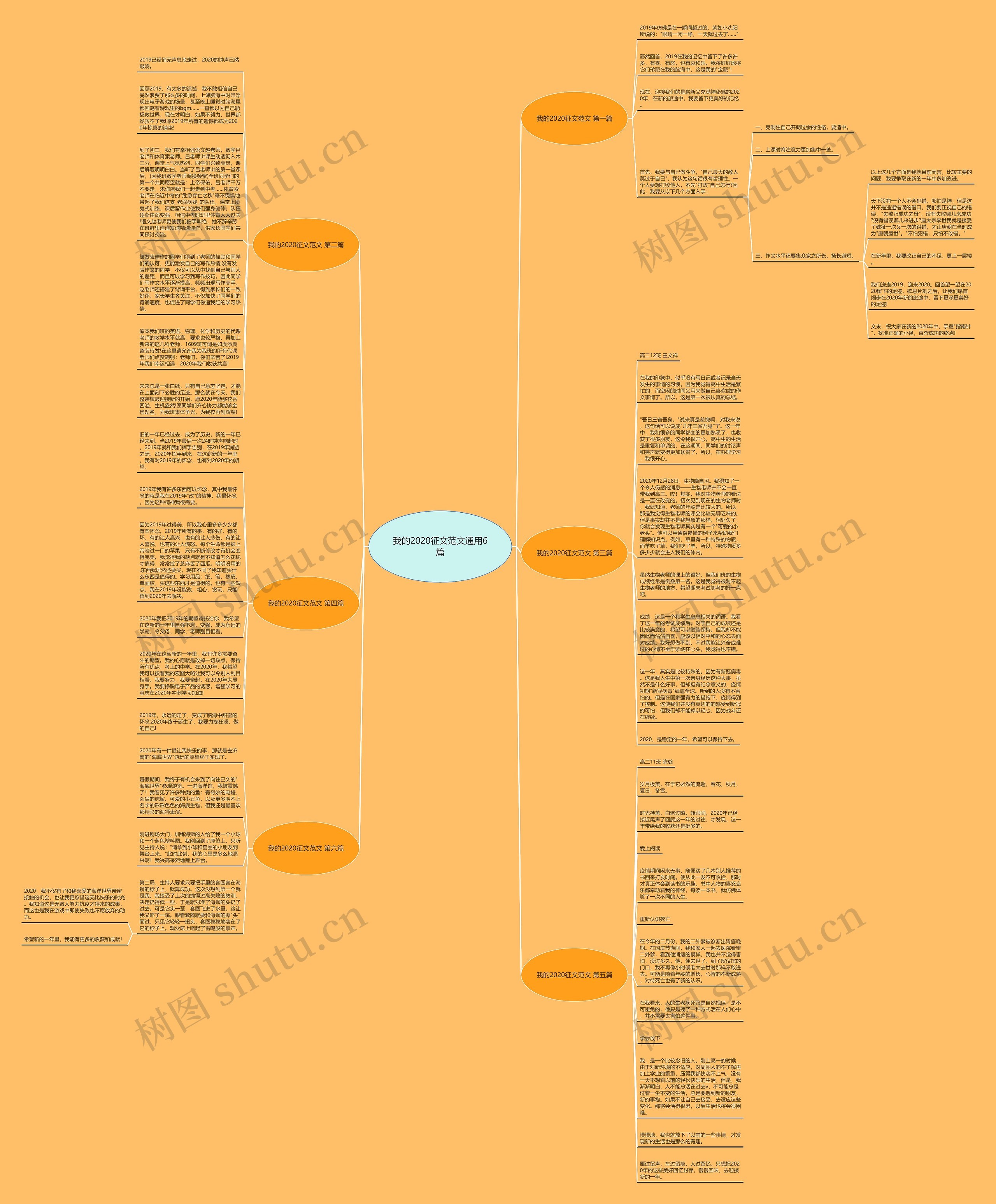 我的2020征文范文通用6篇思维导图
