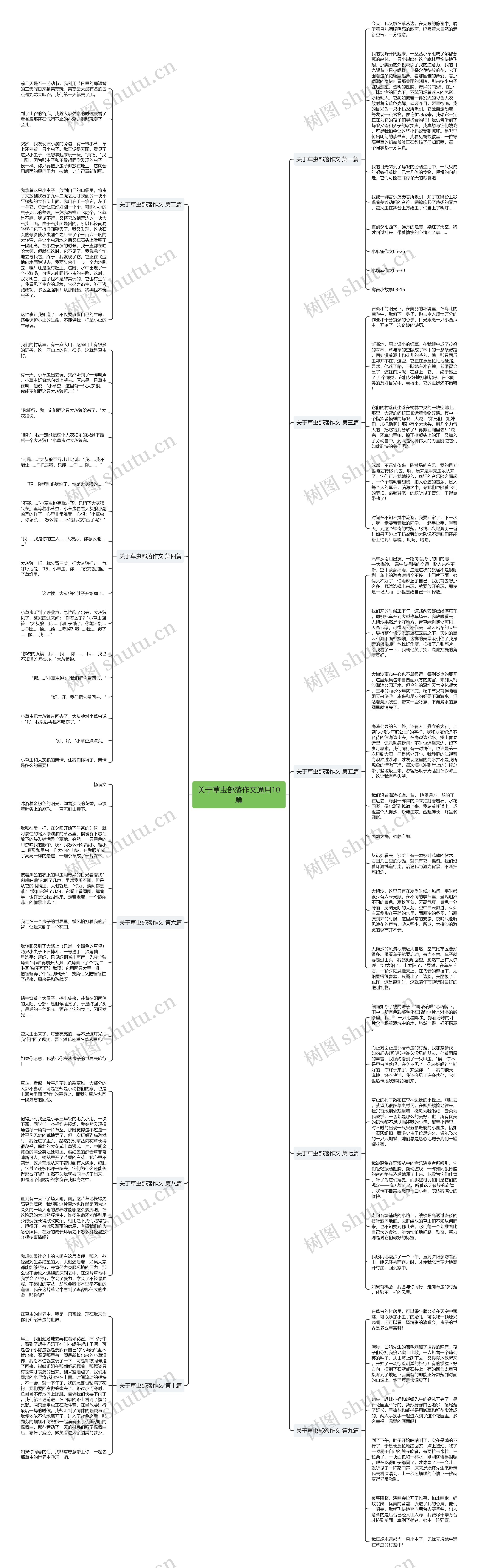 关于草虫部落作文通用10篇思维导图